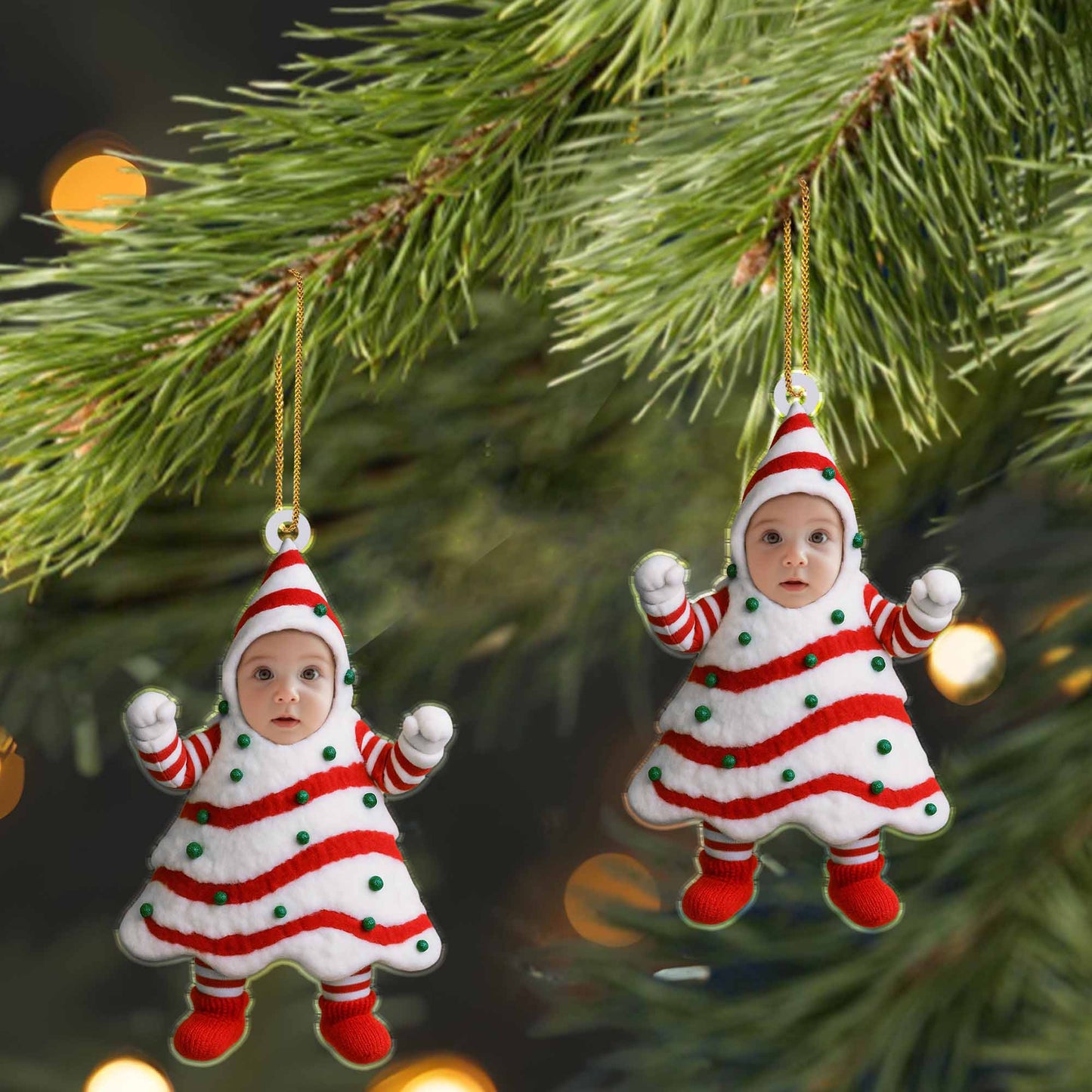 Célébrez les fêtes avec un costume de sapin de Noël festif - Décoration acrylique personnalisée, cadeau de Noël - KID282_ACO