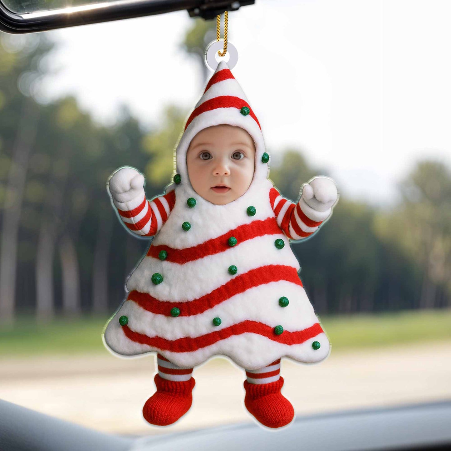 Célébrez les fêtes avec un costume de sapin de Noël festif - Décoration acrylique personnalisée, cadeau de Noël - KID282_ACO
