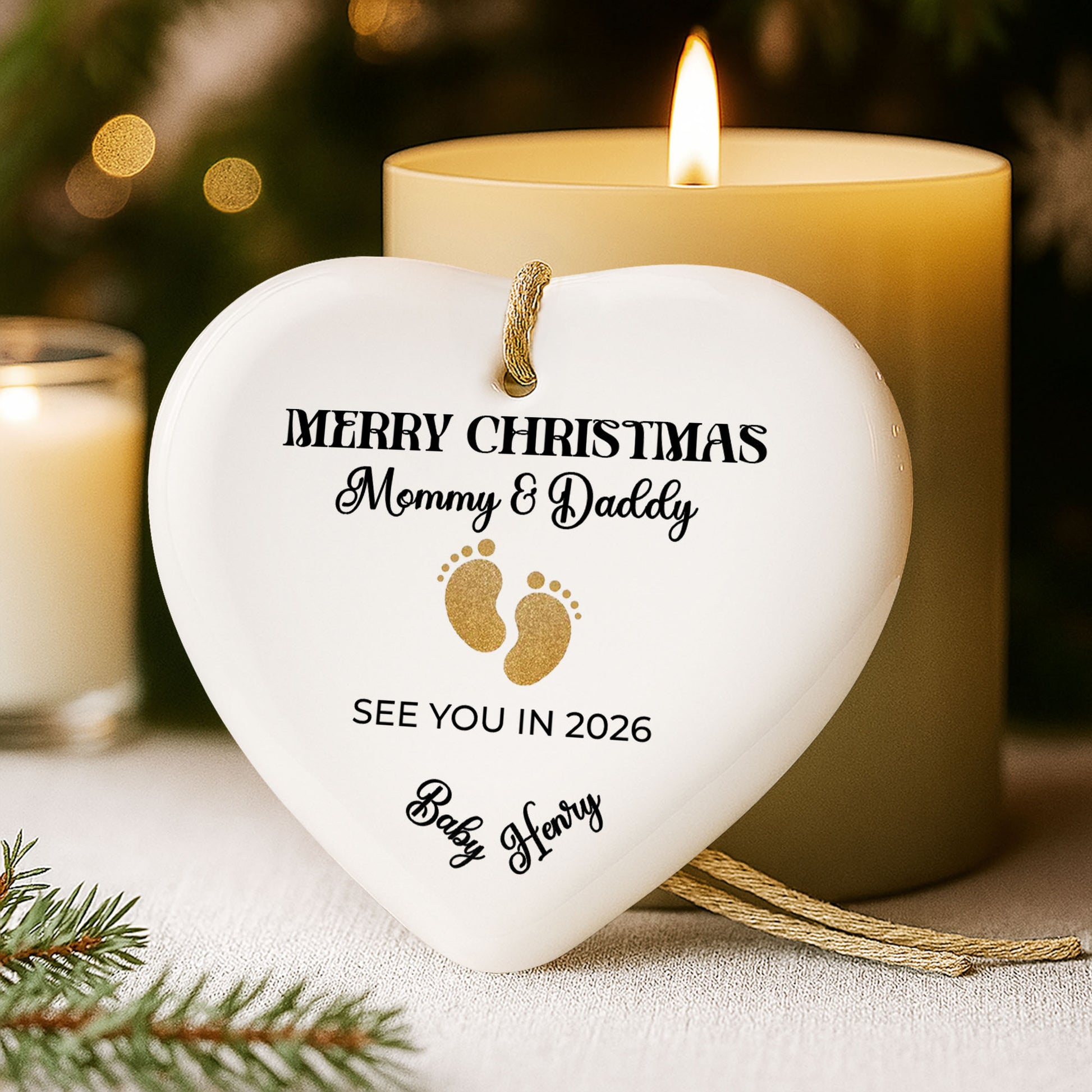 Merry Christmas Mommy And Daddy, Golden Footprints