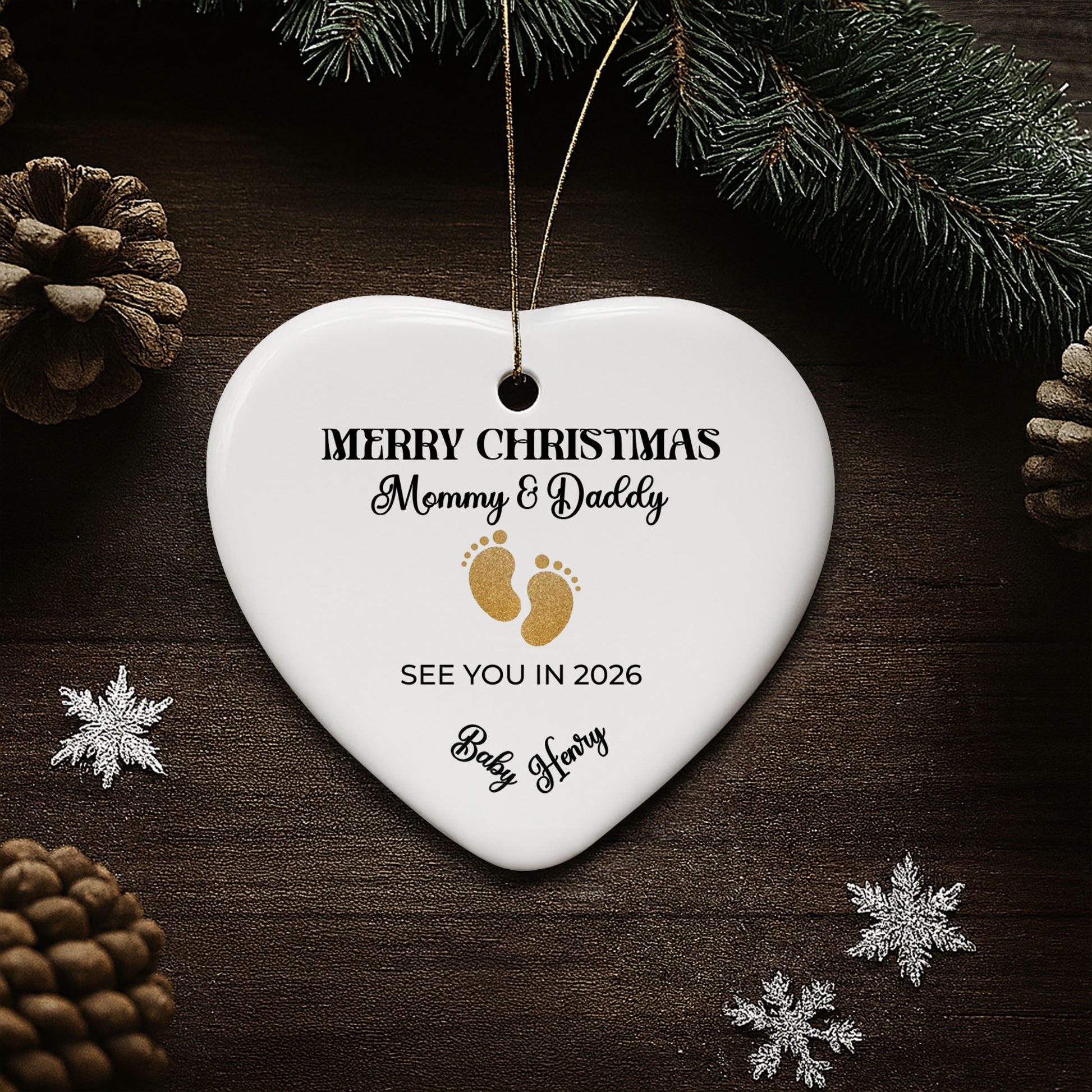 Merry Christmas Mommy And Daddy, Golden Footprints