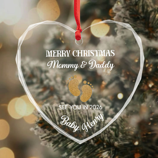 Merry Christmas Mommy And Daddy Baby Footprints