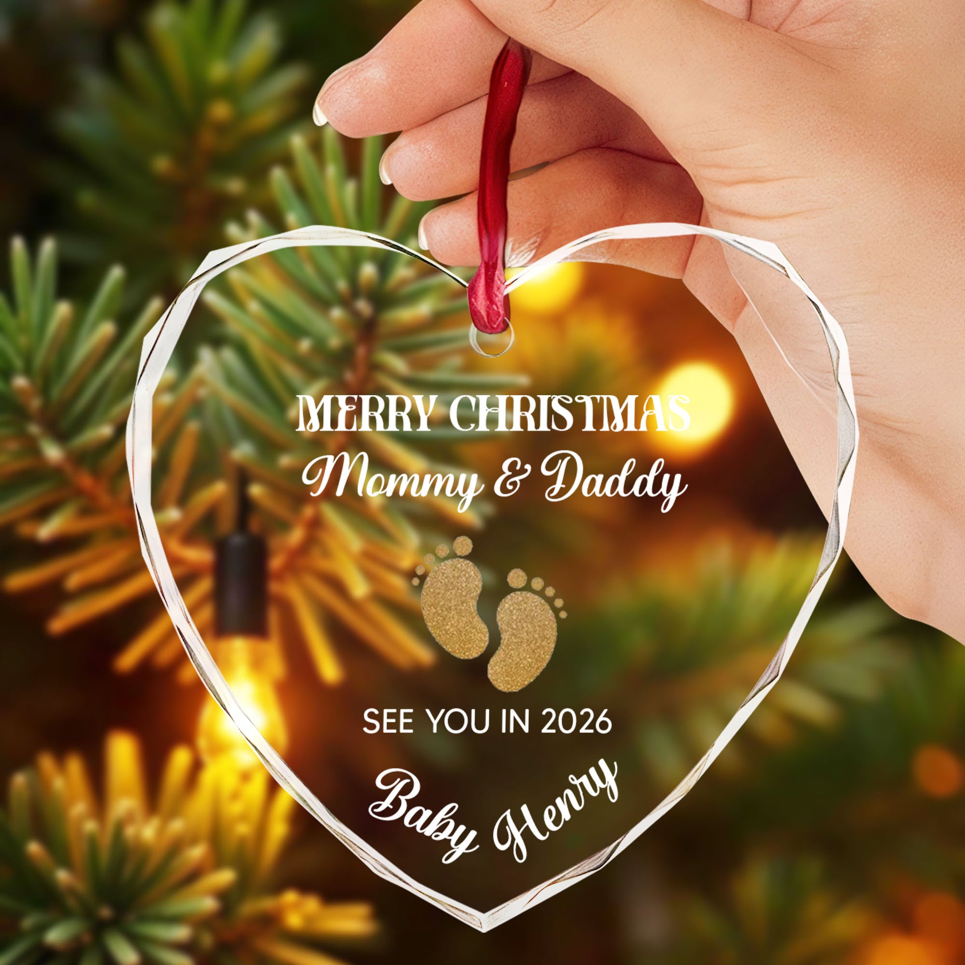 Merry Christmas Mommy And Daddy Baby Footprints