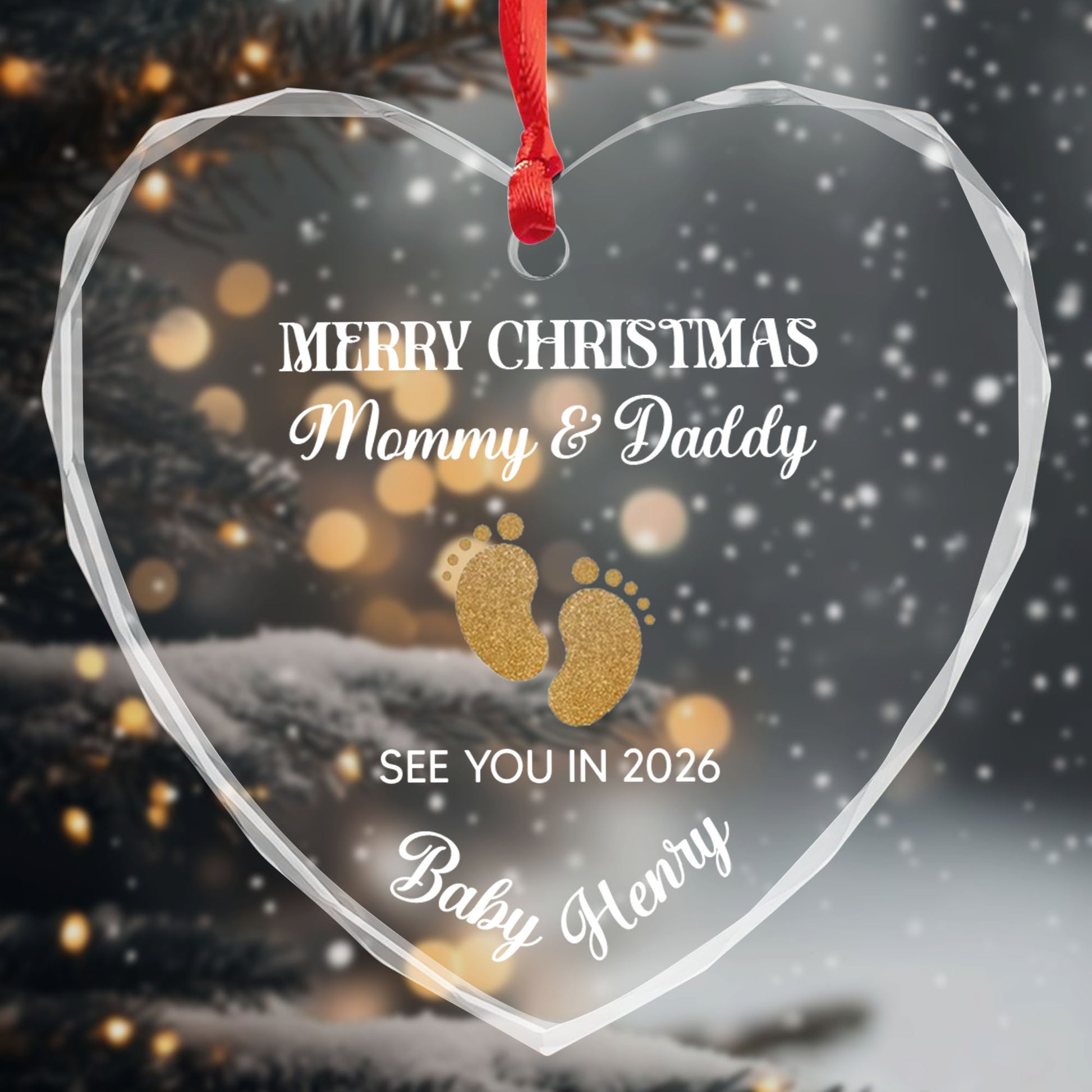 Merry Christmas Mommy And Daddy Baby Footprints