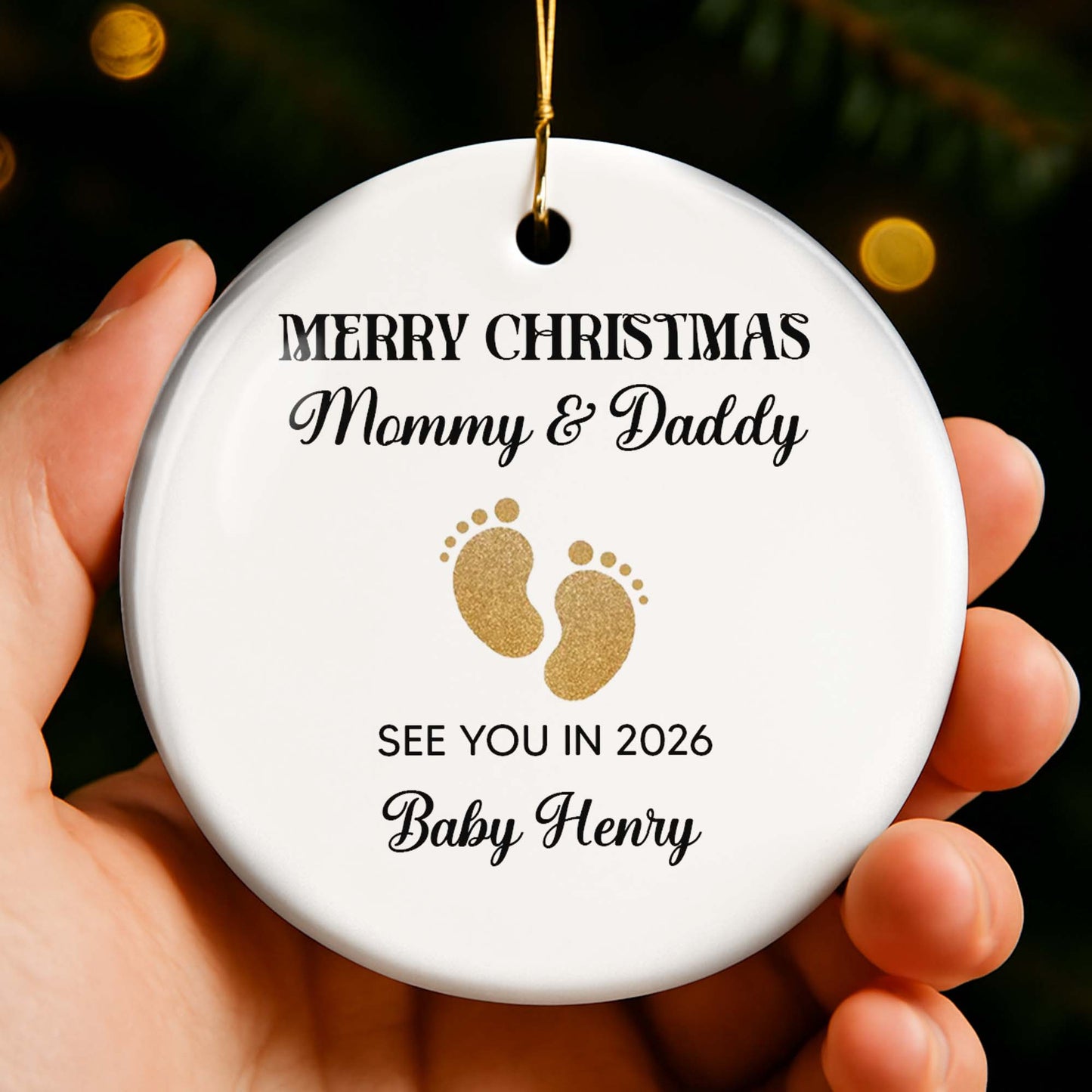 Merry Christmas Mommy And Daddy Baby Footprints