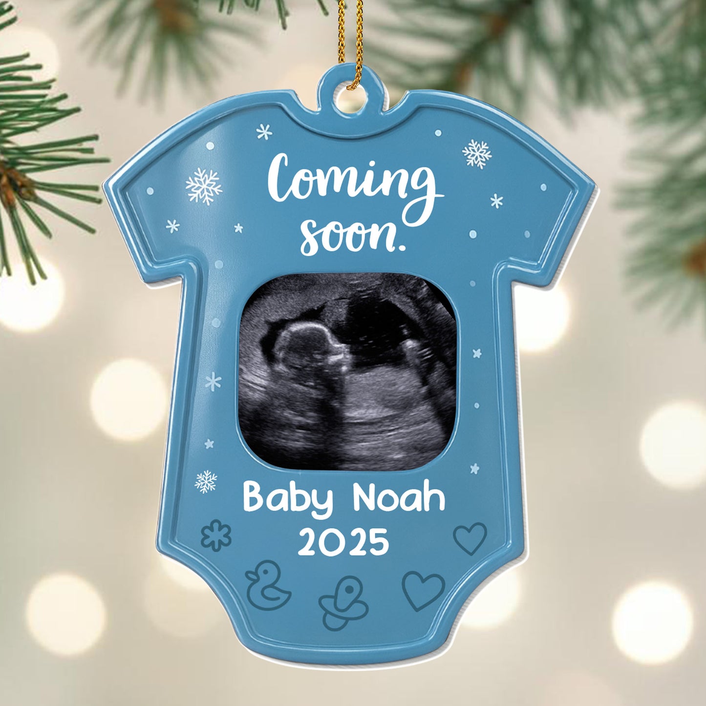 Coming Soon With Sonogram And Baby Feet