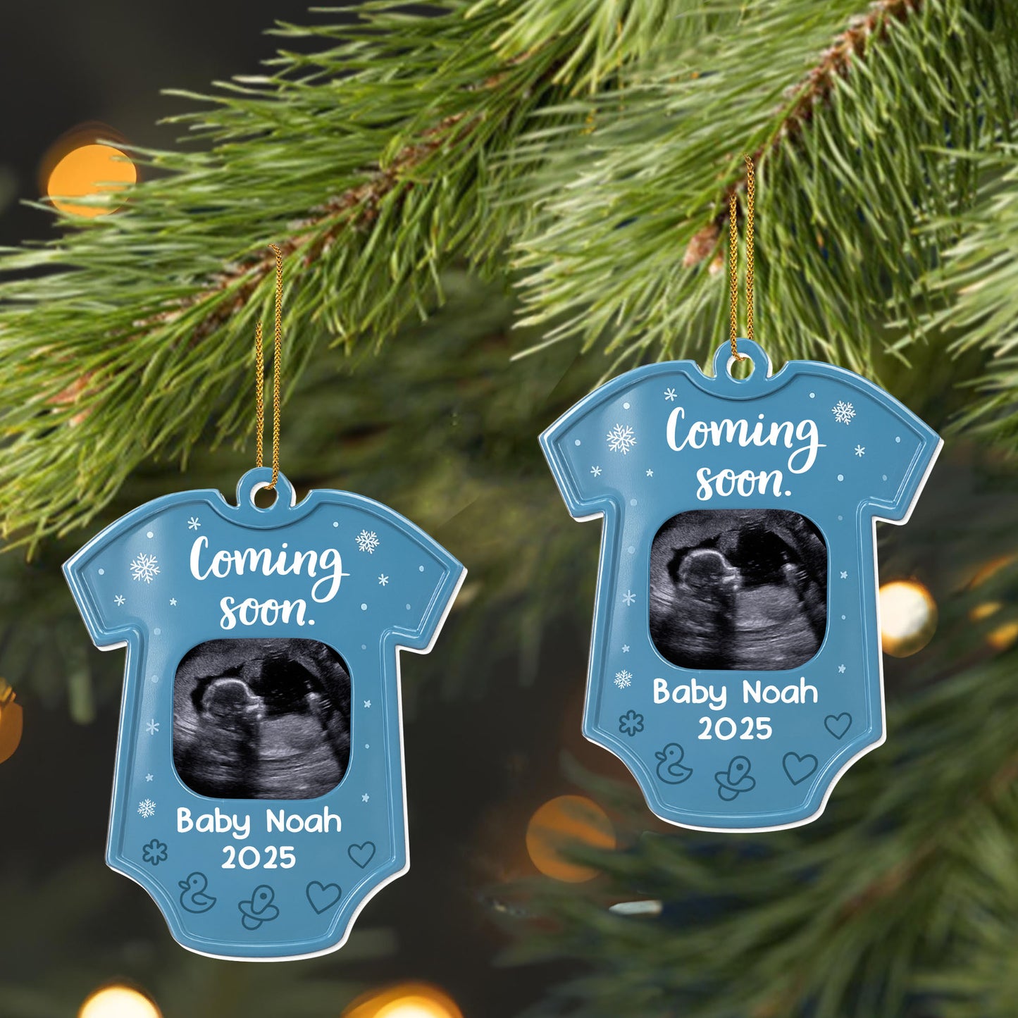 Coming Soon With Sonogram And Baby Feet