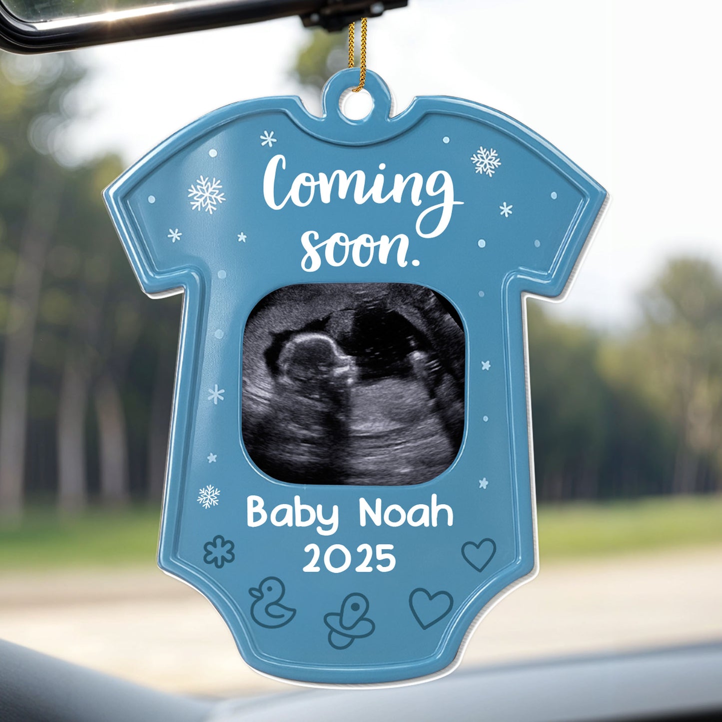 Coming Soon With Sonogram And Baby Feet