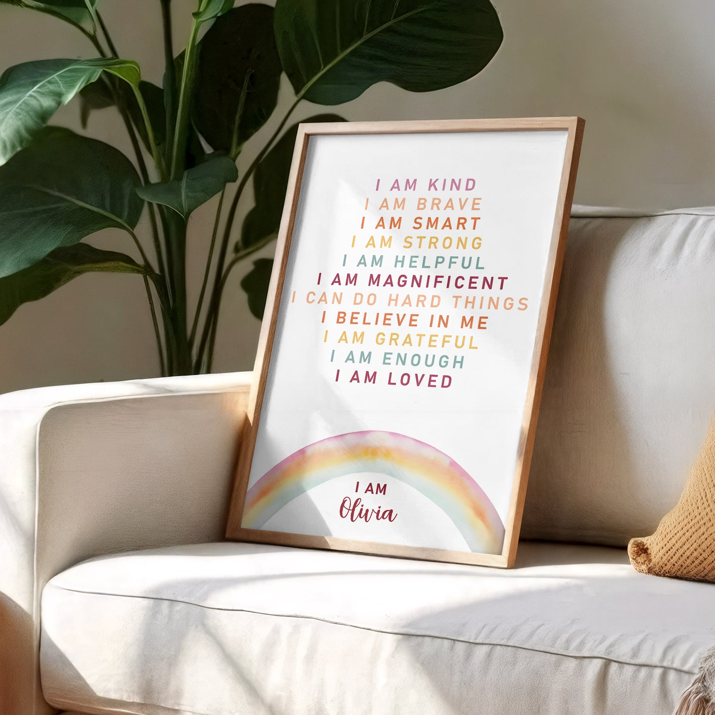 I Am Kind, Brave, Smart, and Strong, Rainbow Poster