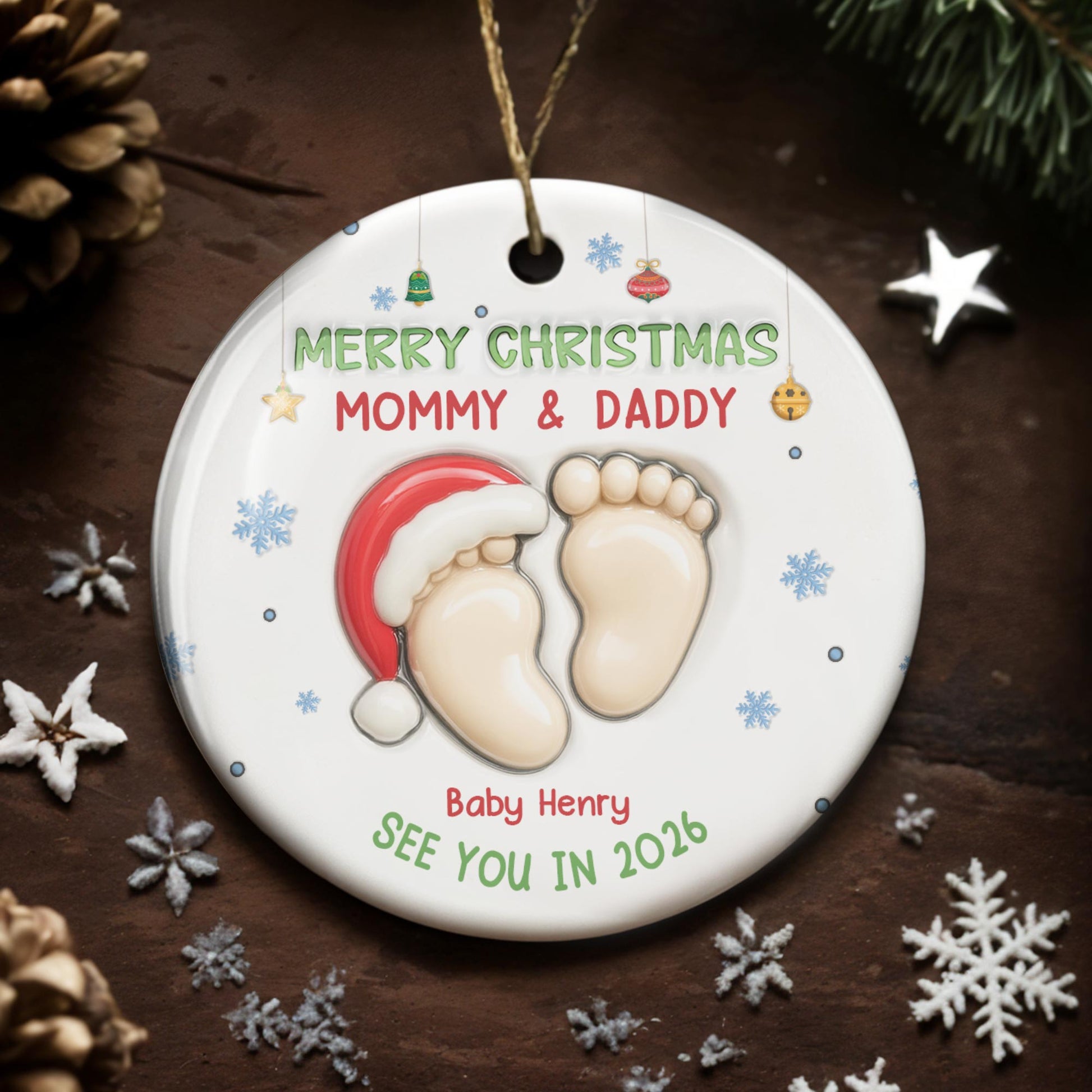 Merry Christmas Mommy & Daddy Baby Feet
