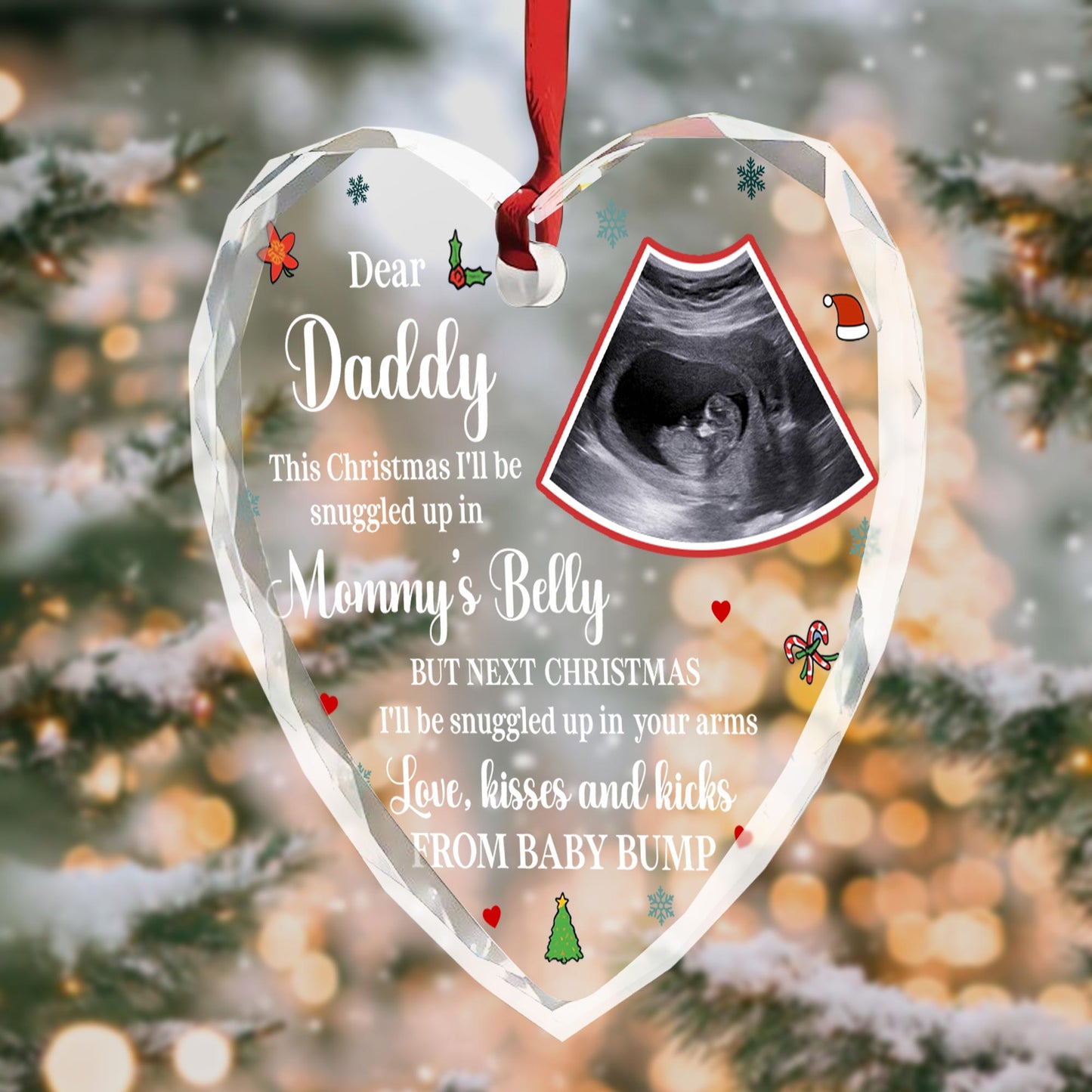 Expectant Christmas Snuggles From Baby Bump
