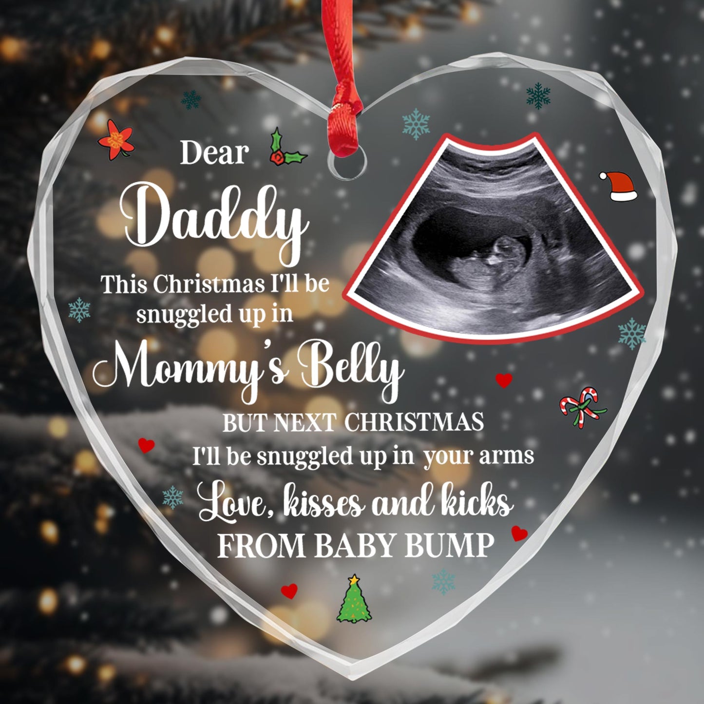 Expectant Christmas Snuggles From Baby Bump