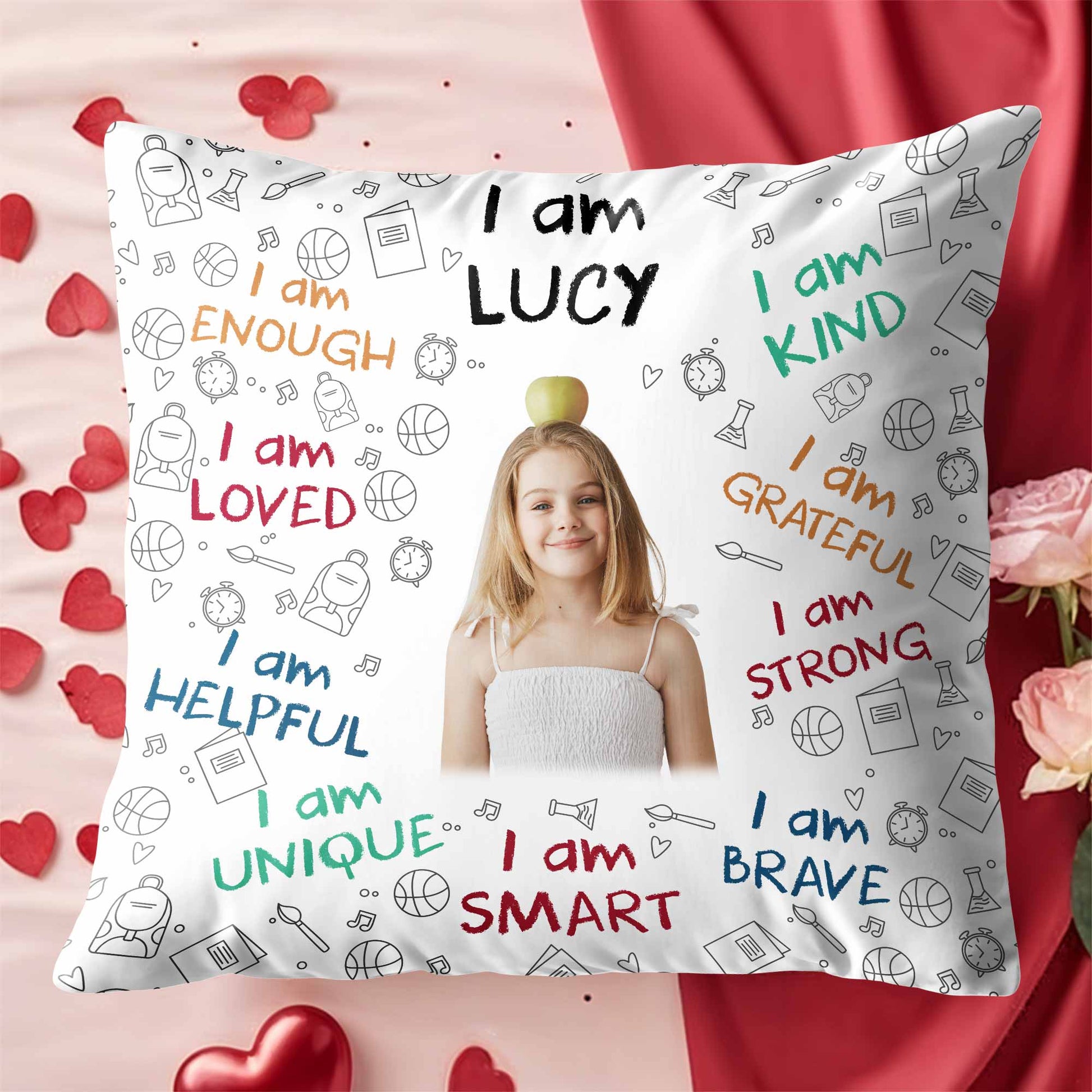 I Am Loved, I Am Kind Pillow With Positive Affirmations