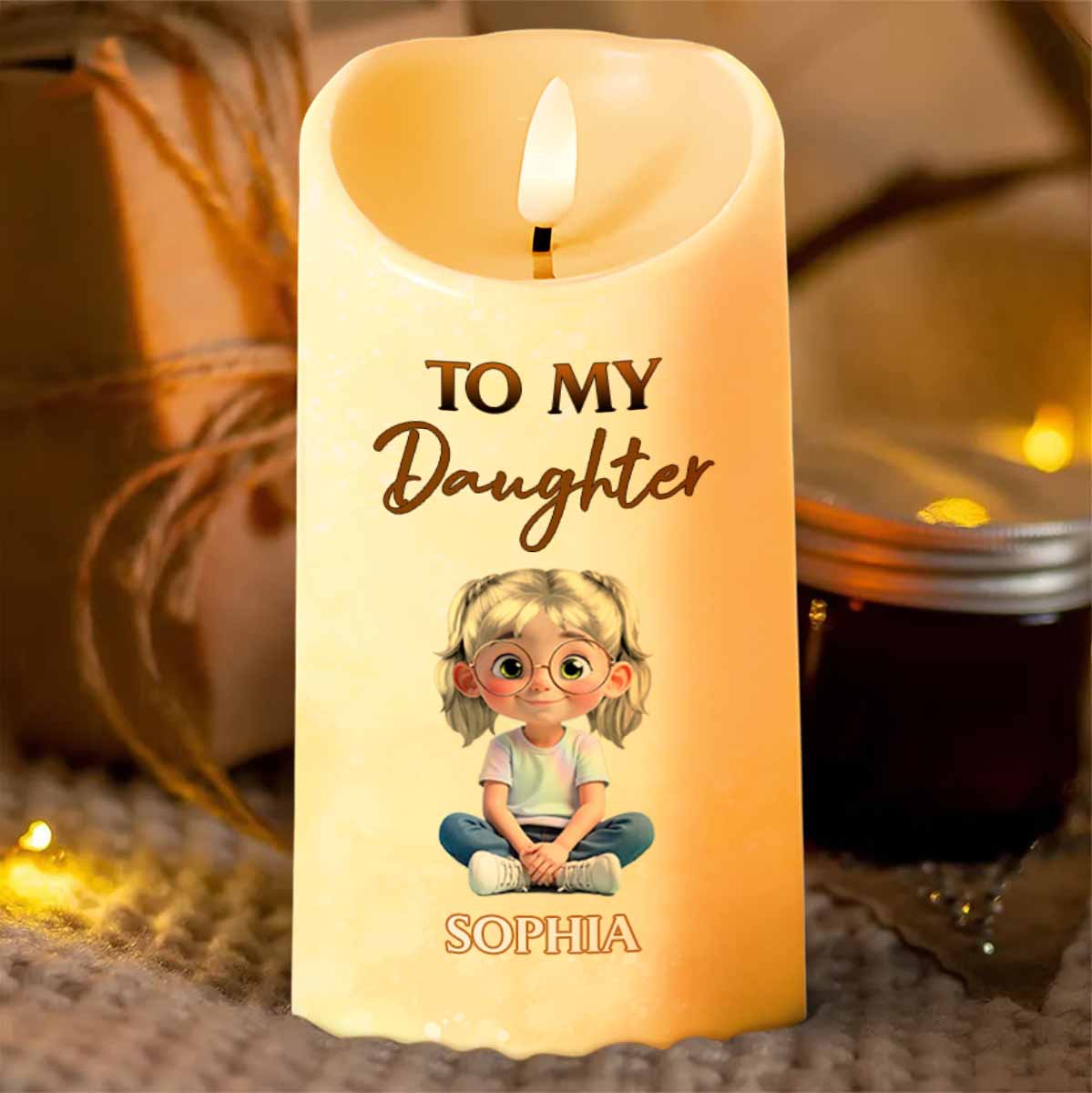 Whenever You Feel Overwhelmed, Remember Whose Daughter You Are - Personalized Custom LED Candle - KID351_LECA