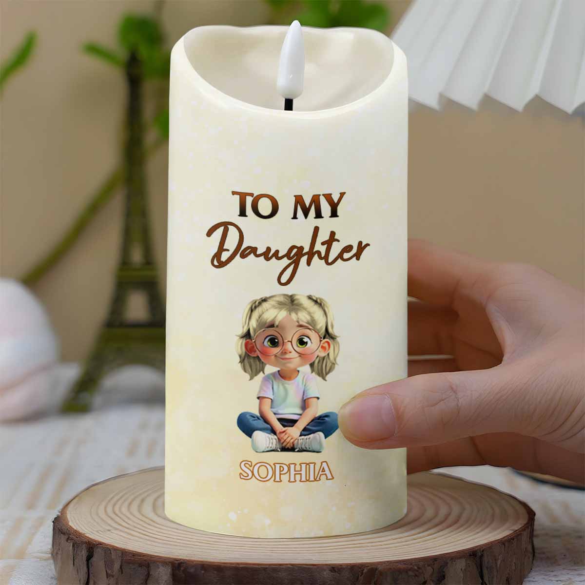 Whenever You Feel Overwhelmed, Remember Whose Daughter You Are - Personalized Custom LED Candle - KID351_LECA