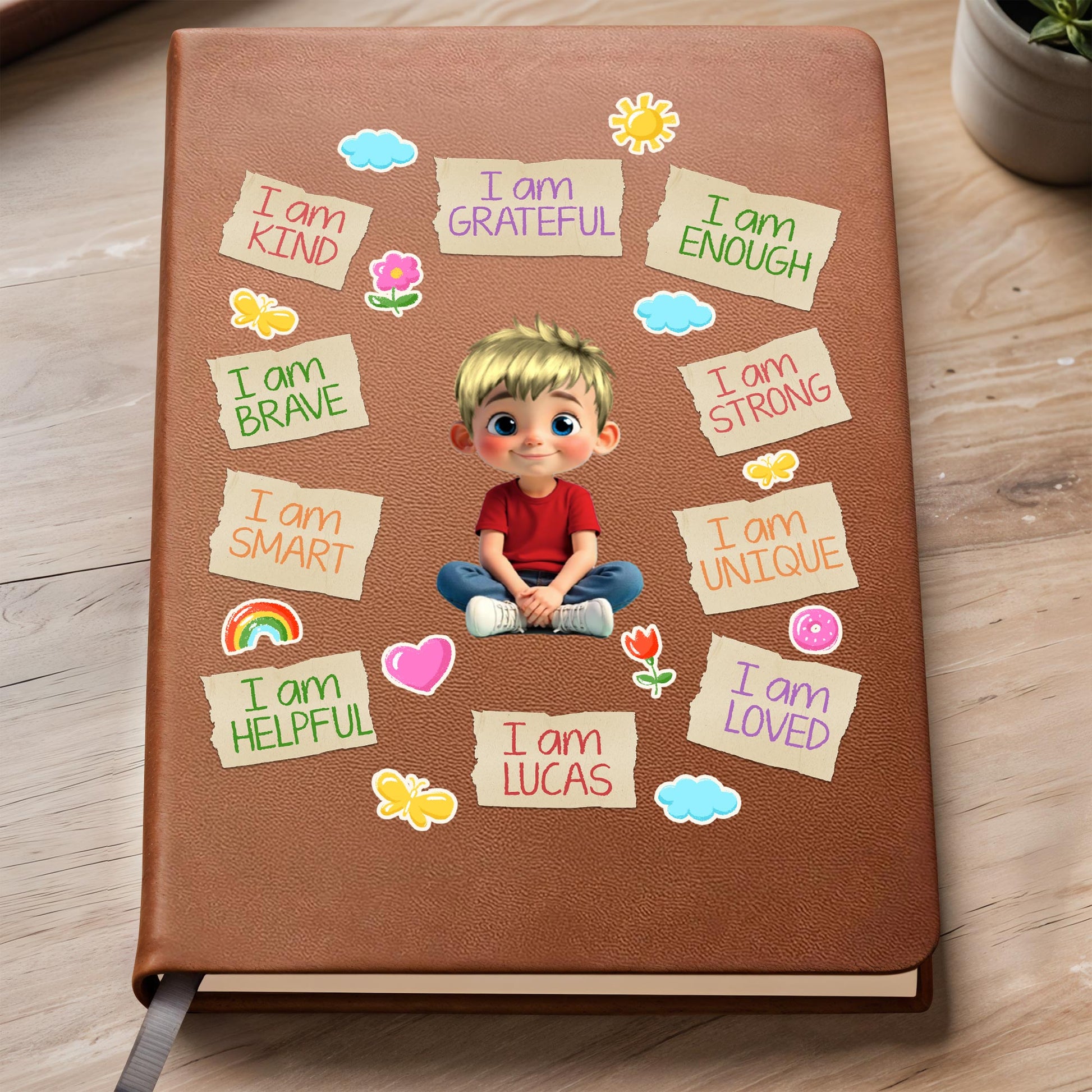 I Am Kind, I Am Brave, Rainbow And Hearts Journal