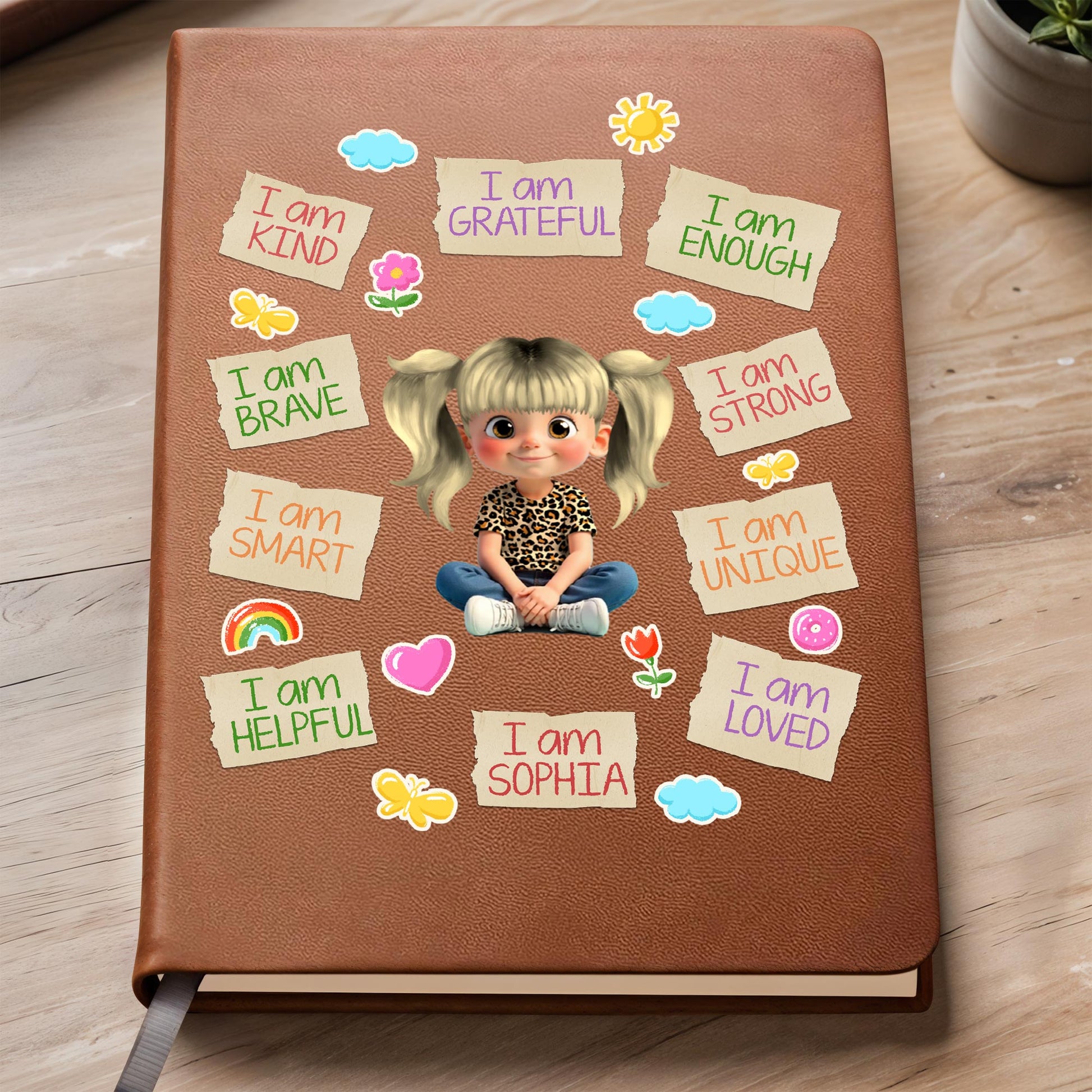 I Am Kind, I Am Brave, Rainbow And Hearts Journal