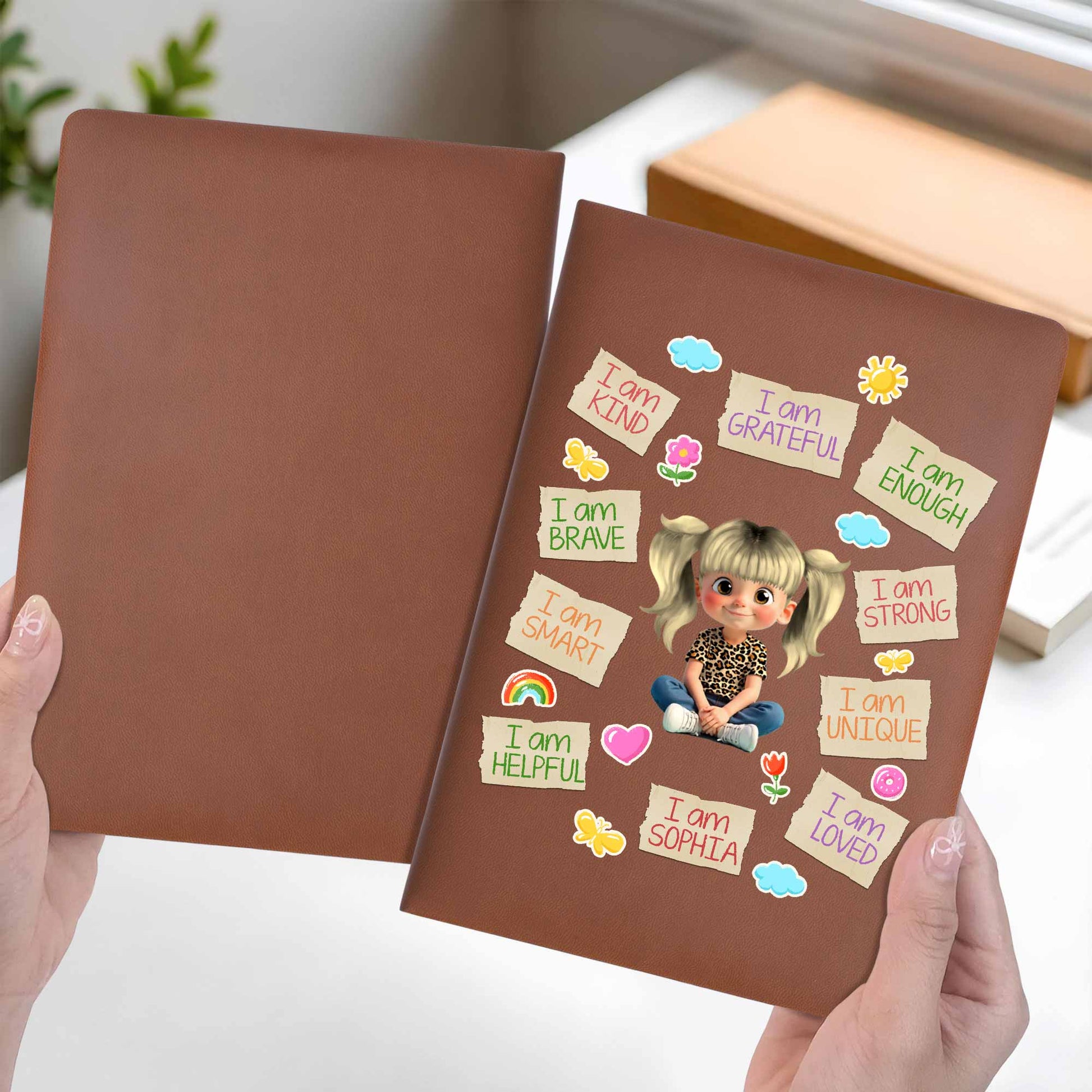 I Am Kind, I Am Brave, Rainbow And Hearts Journal