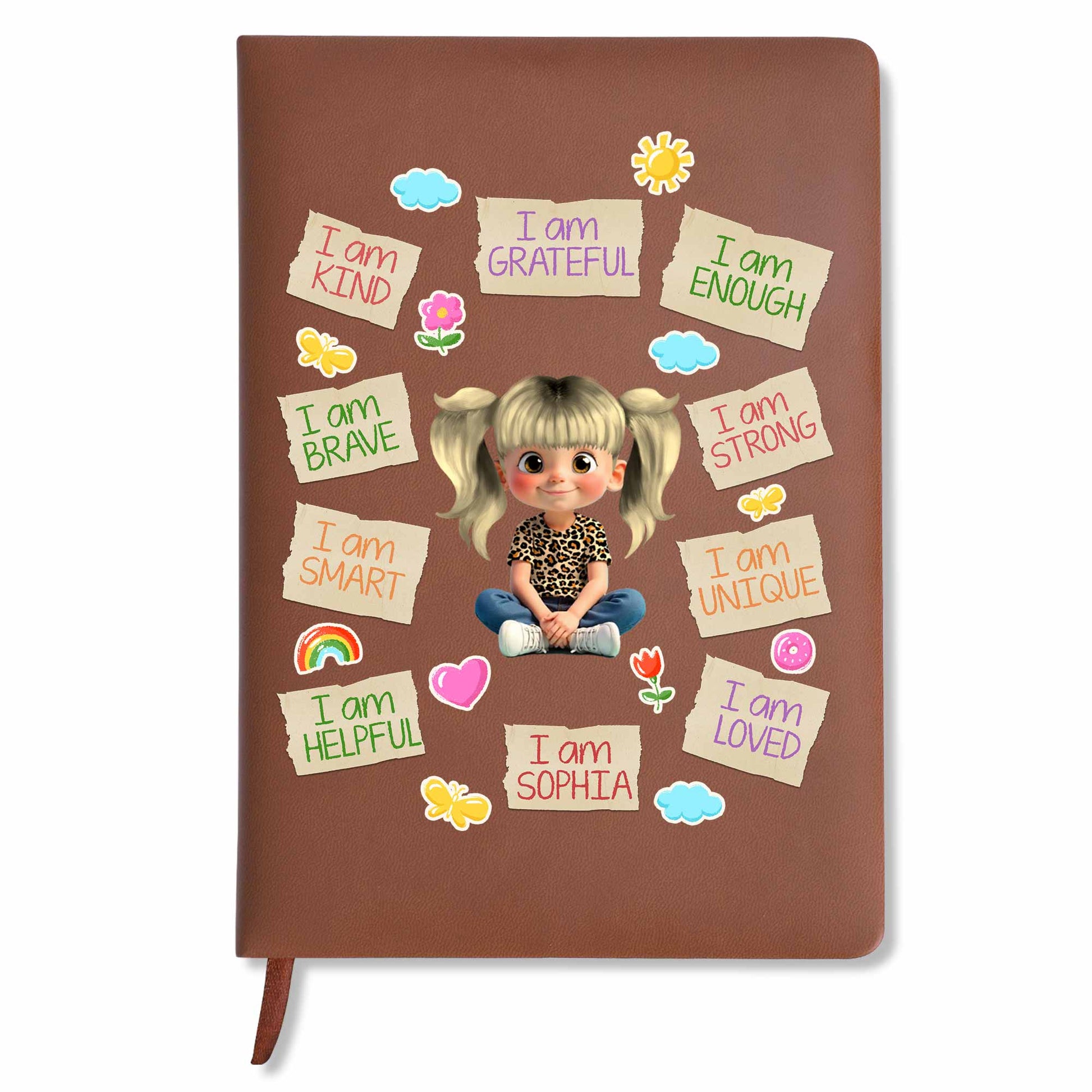 I Am Kind, I Am Brave, Rainbow And Hearts Journal