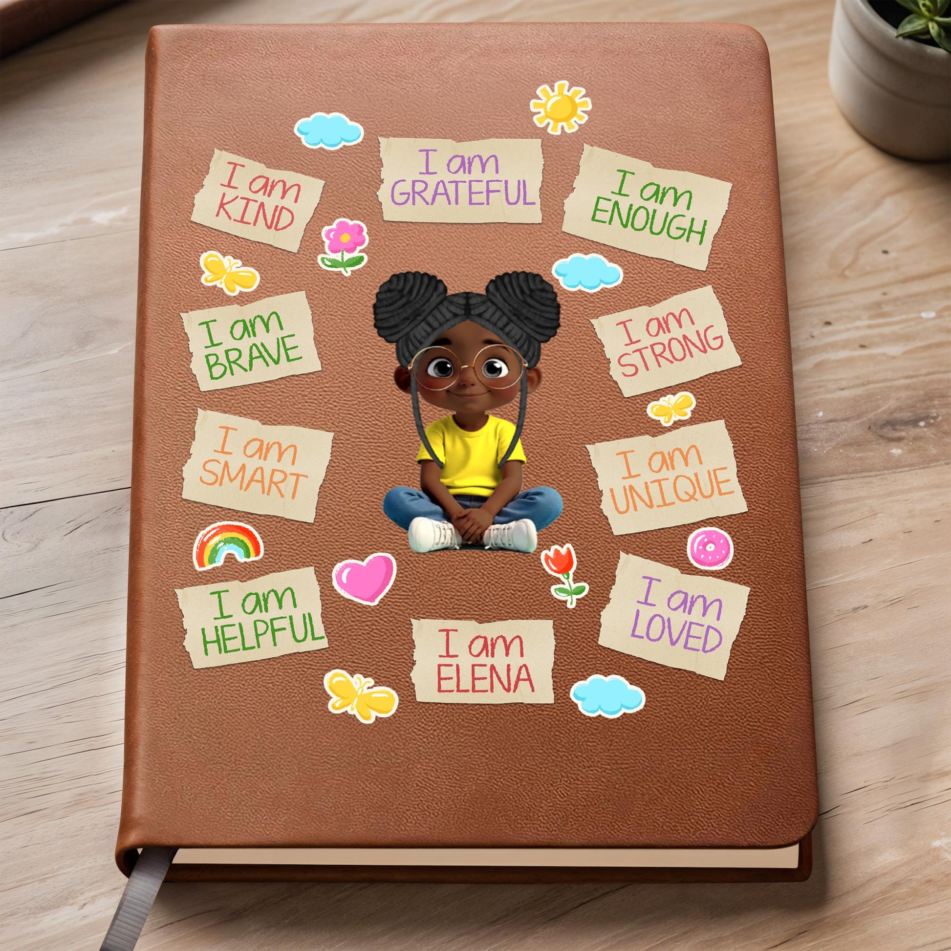 I Am Kind, I Am Brave, Rainbow And Hearts Journal