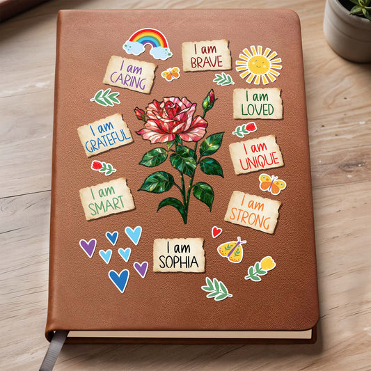 I Am Caring, Brave, Loved, Unique, Strong, Personalized Journal