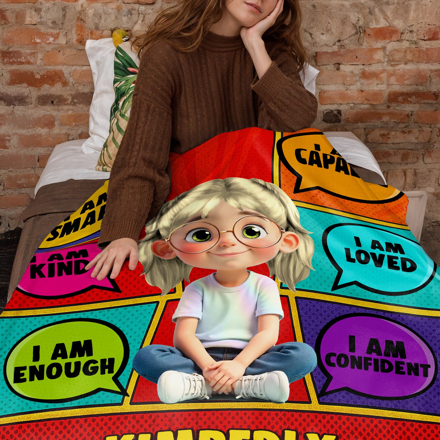I Am Smart, Kind, Capable, Loved, Enough, Confident, Comics Style Girl