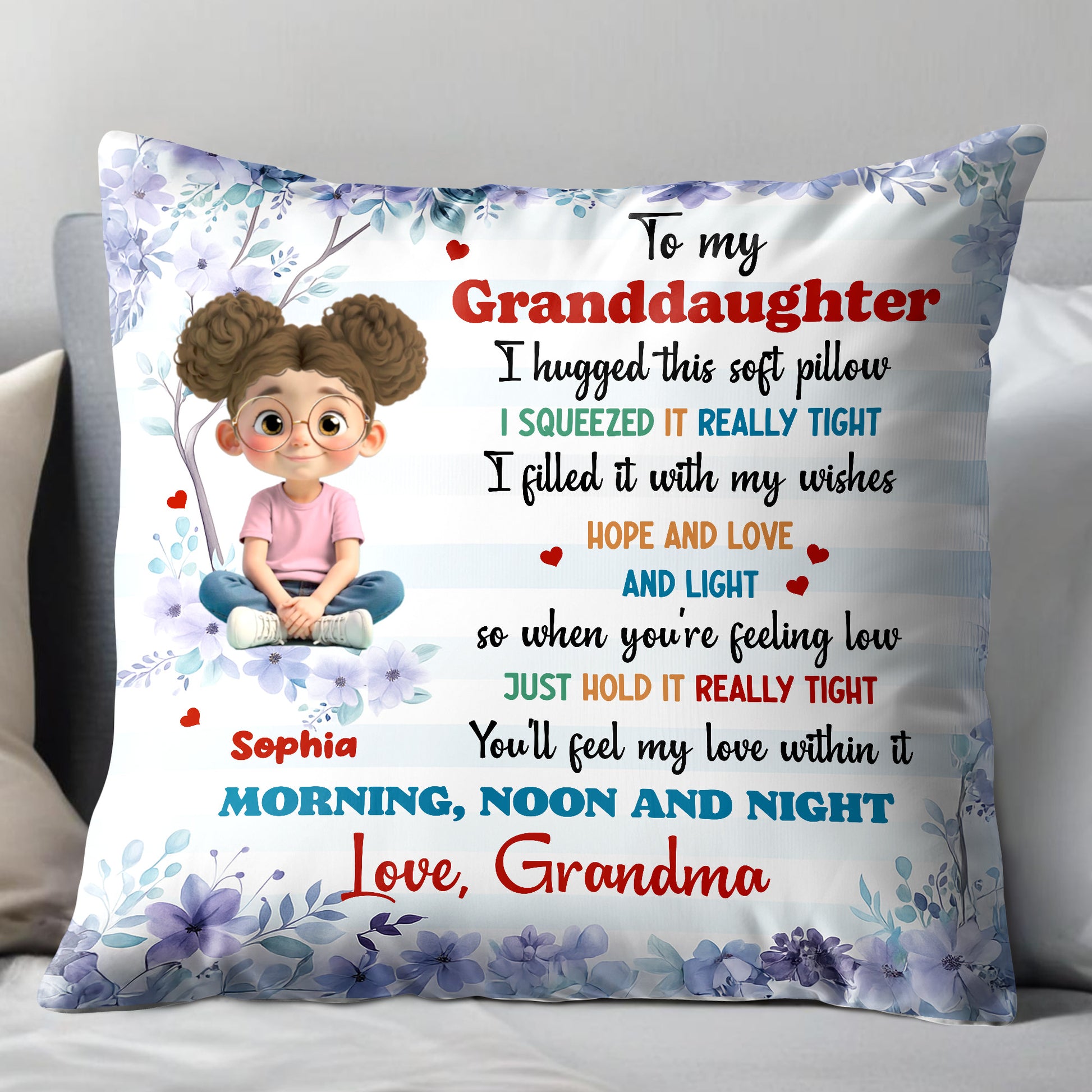 To My Granddaughter, Love And Comfort Pillow Gift