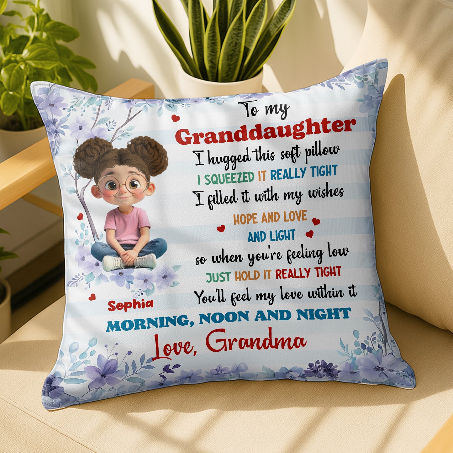 To My Granddaughter, Love And Comfort Pillow Gift