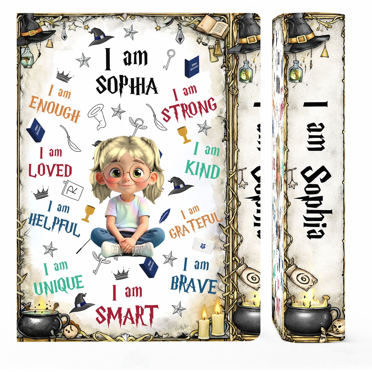 I Am Enough, I Am Loved, Graduation Cap, Books, Candle