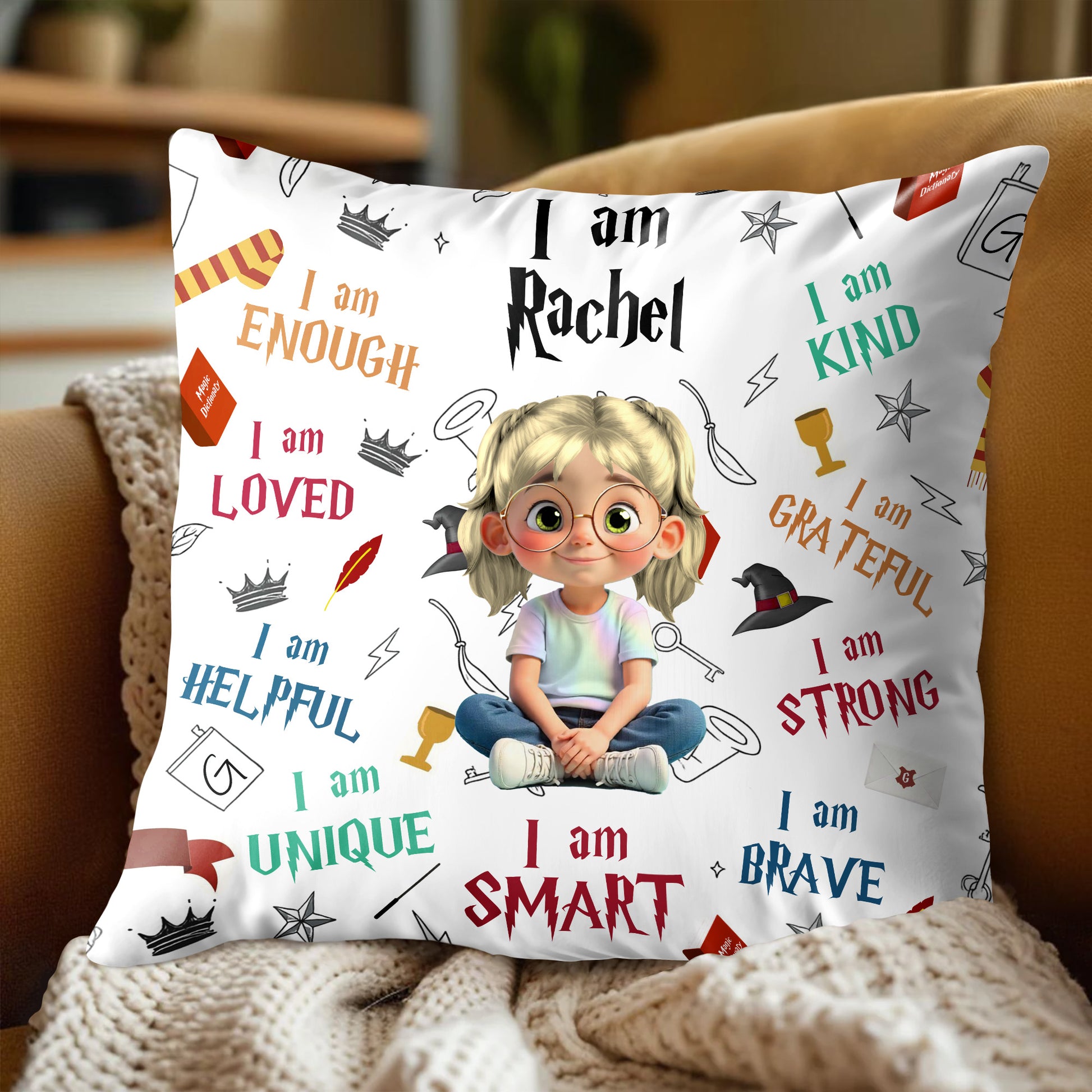 I Am Enough, I Am Loved, Encouraging Positive Affirmations Pillow