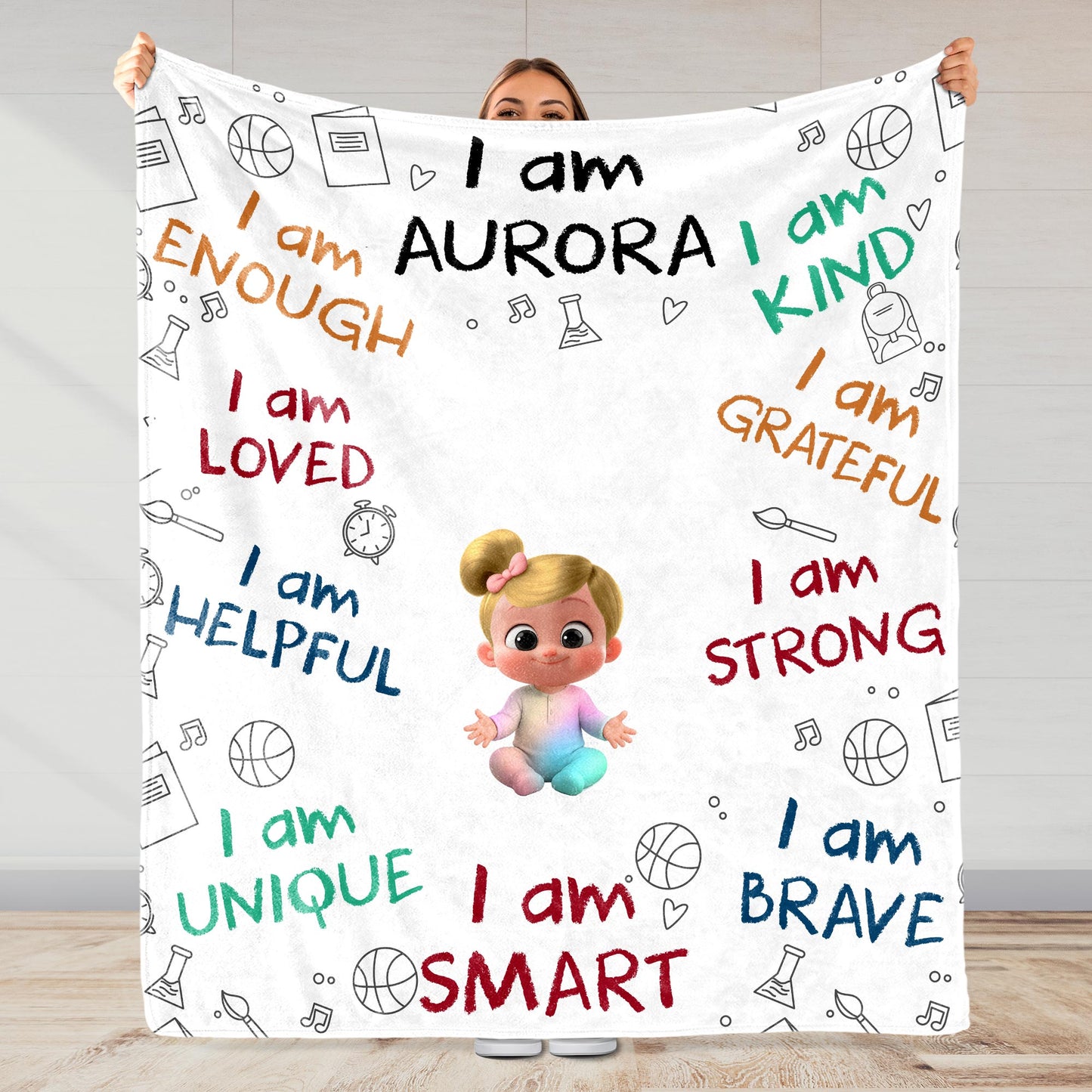 I Am Enough, Loved, Helpful, Unique, Smart, Brave, Strong, Kind, Grateful