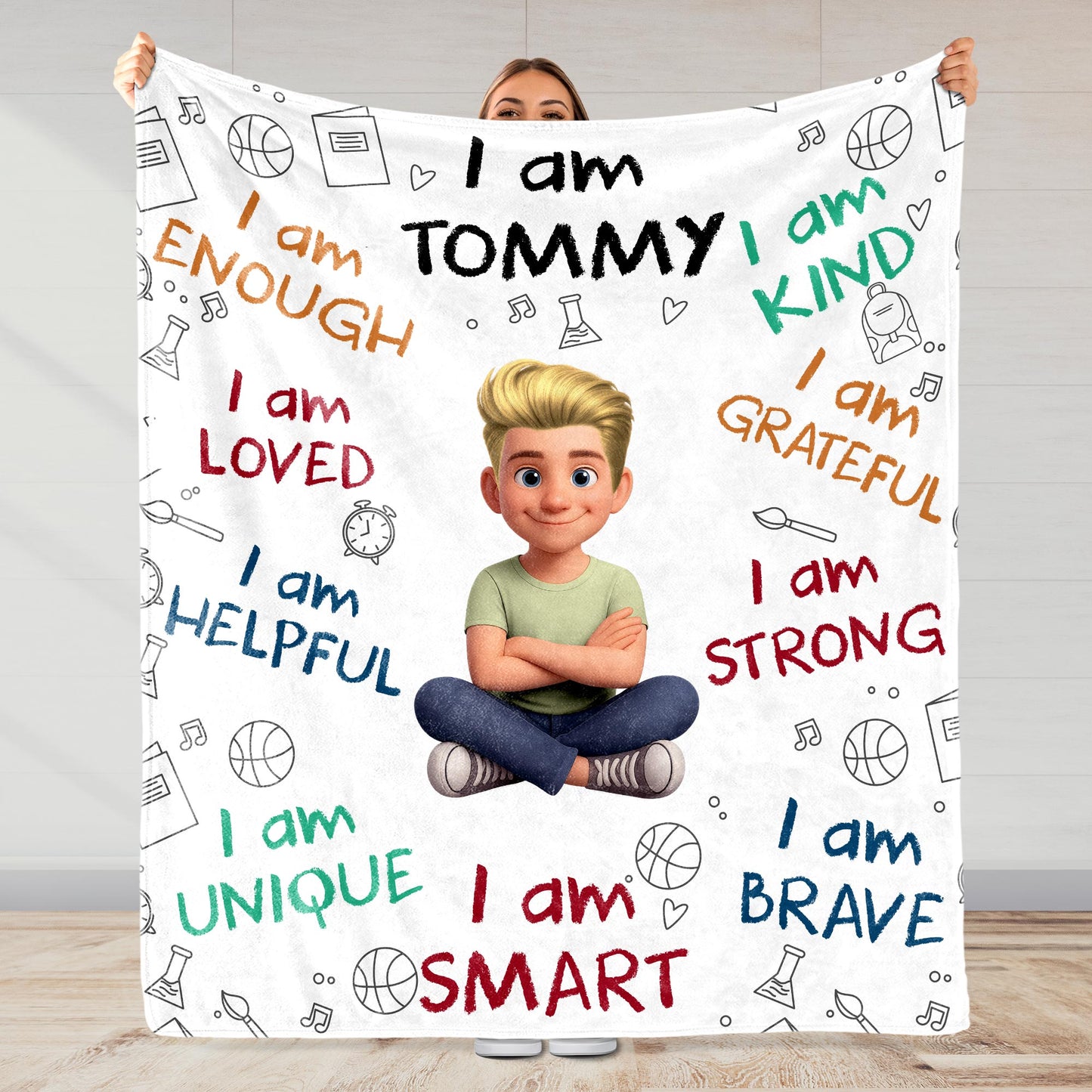 I Am Enough, Loved, Helpful, Unique, Smart, Brave, Strong, Kind, Grateful