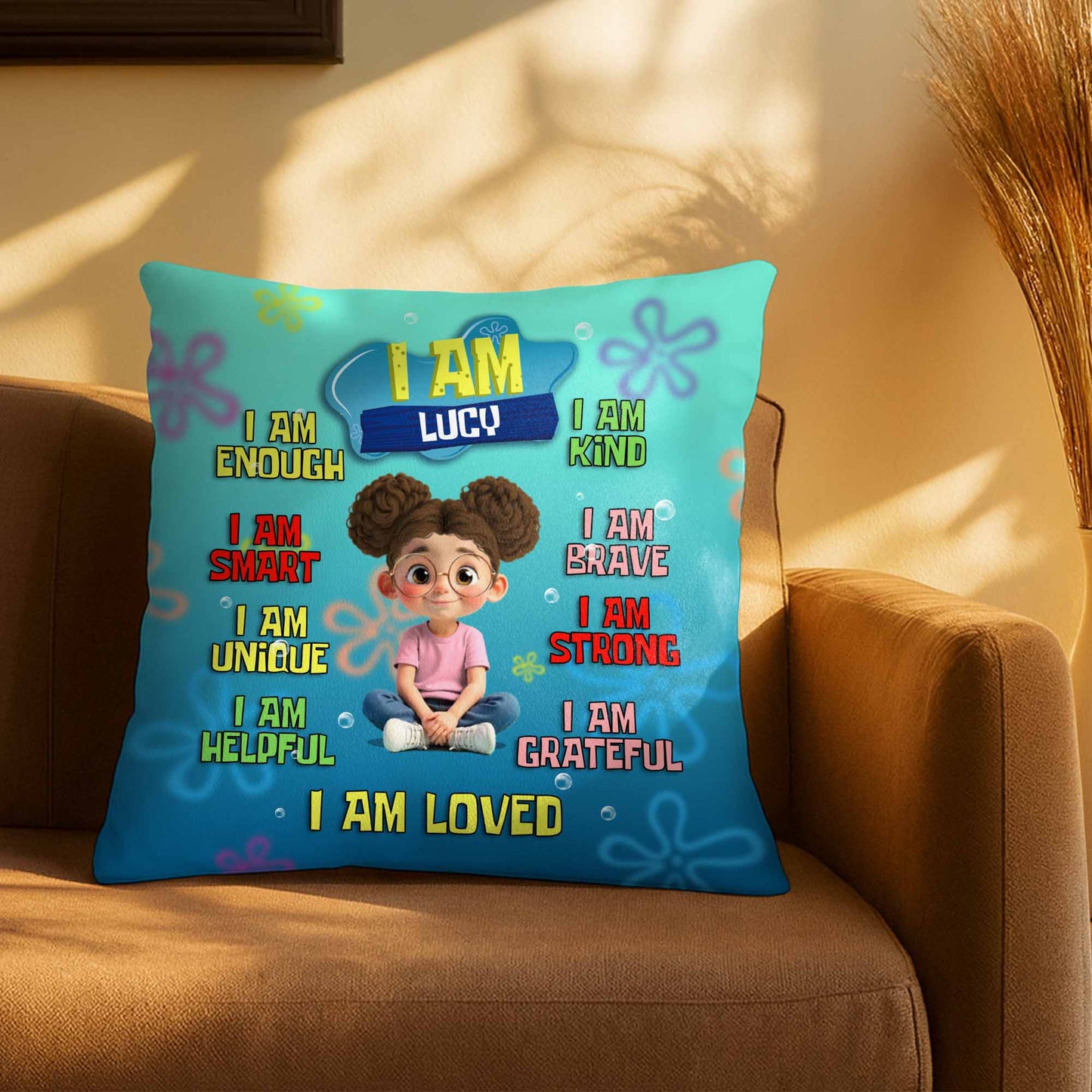 I Am Enough, Empowerment Affirmation Pillow For Girls