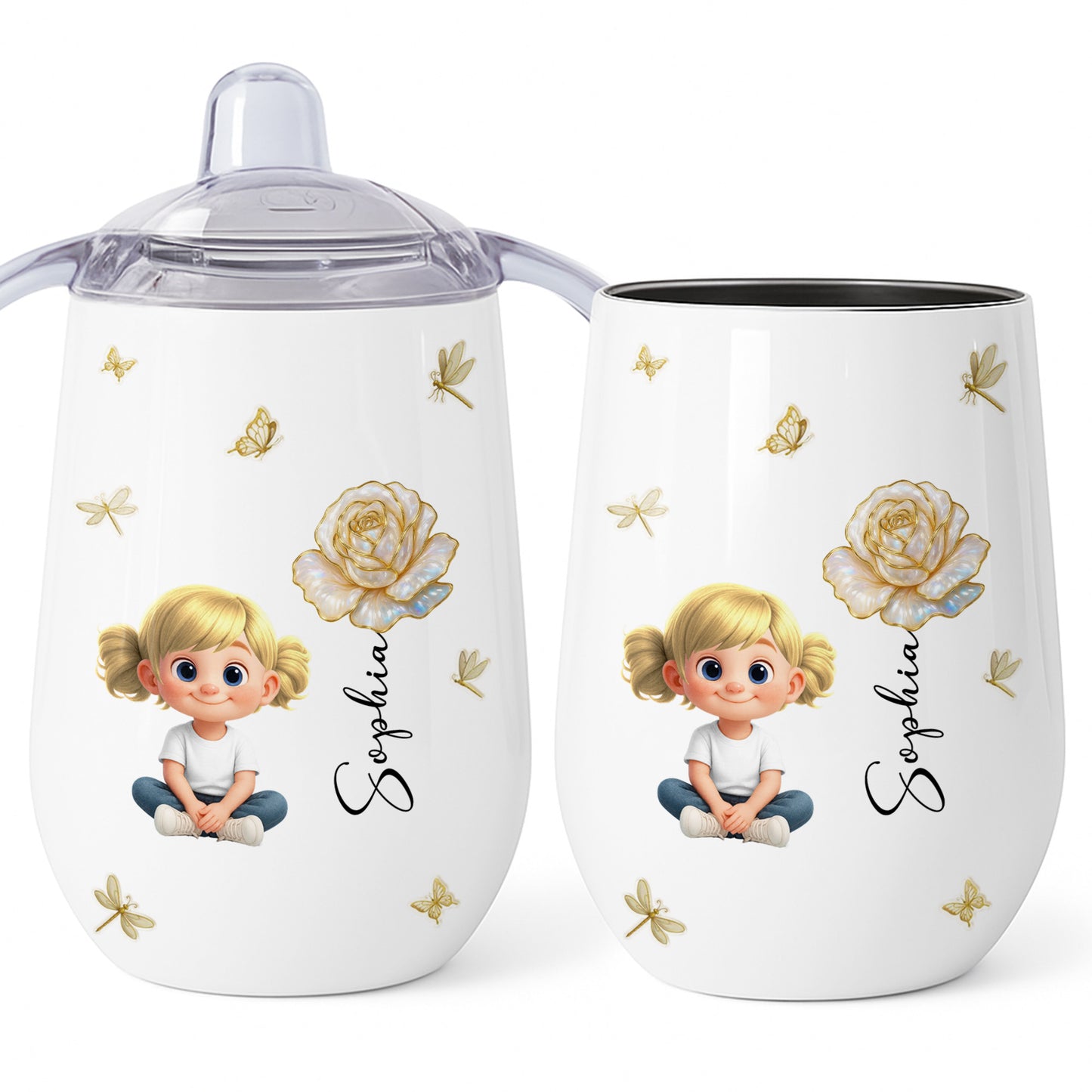 Create A Wholesome Moment With Golden Flowers And Charming Child