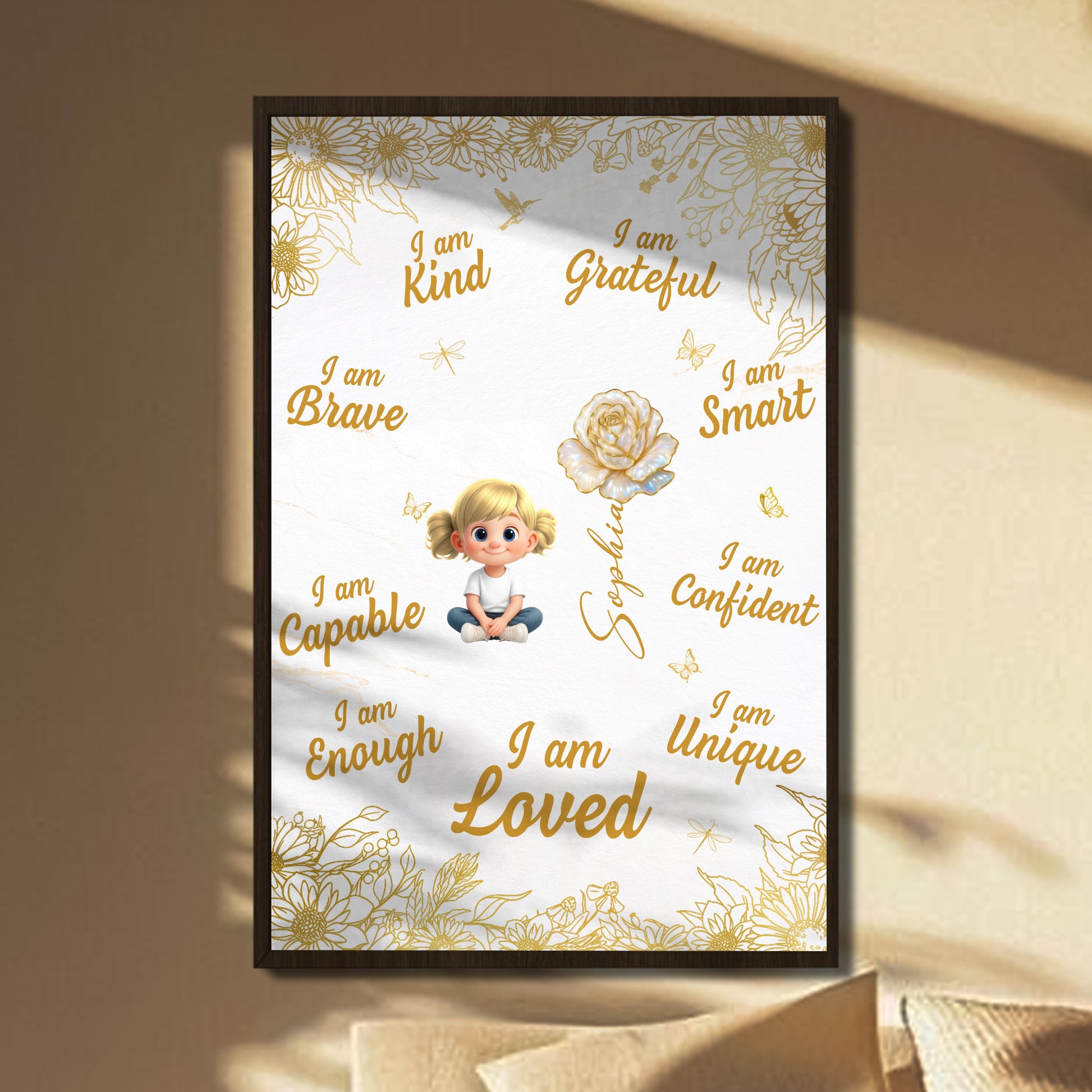 I Am Kind, Grateful, Brave, Encouragement Poster