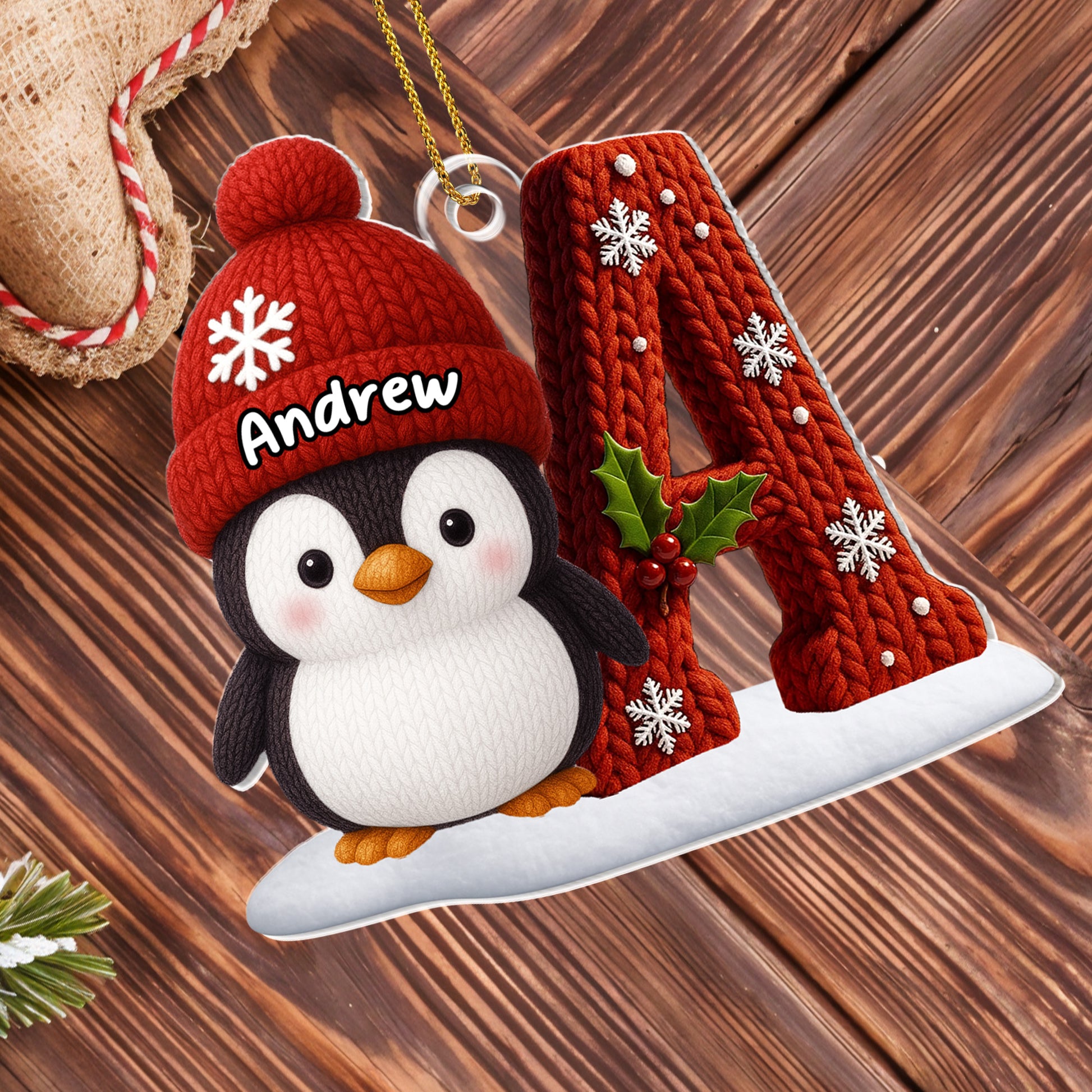 Charming Penguin With Knitted Winter Design