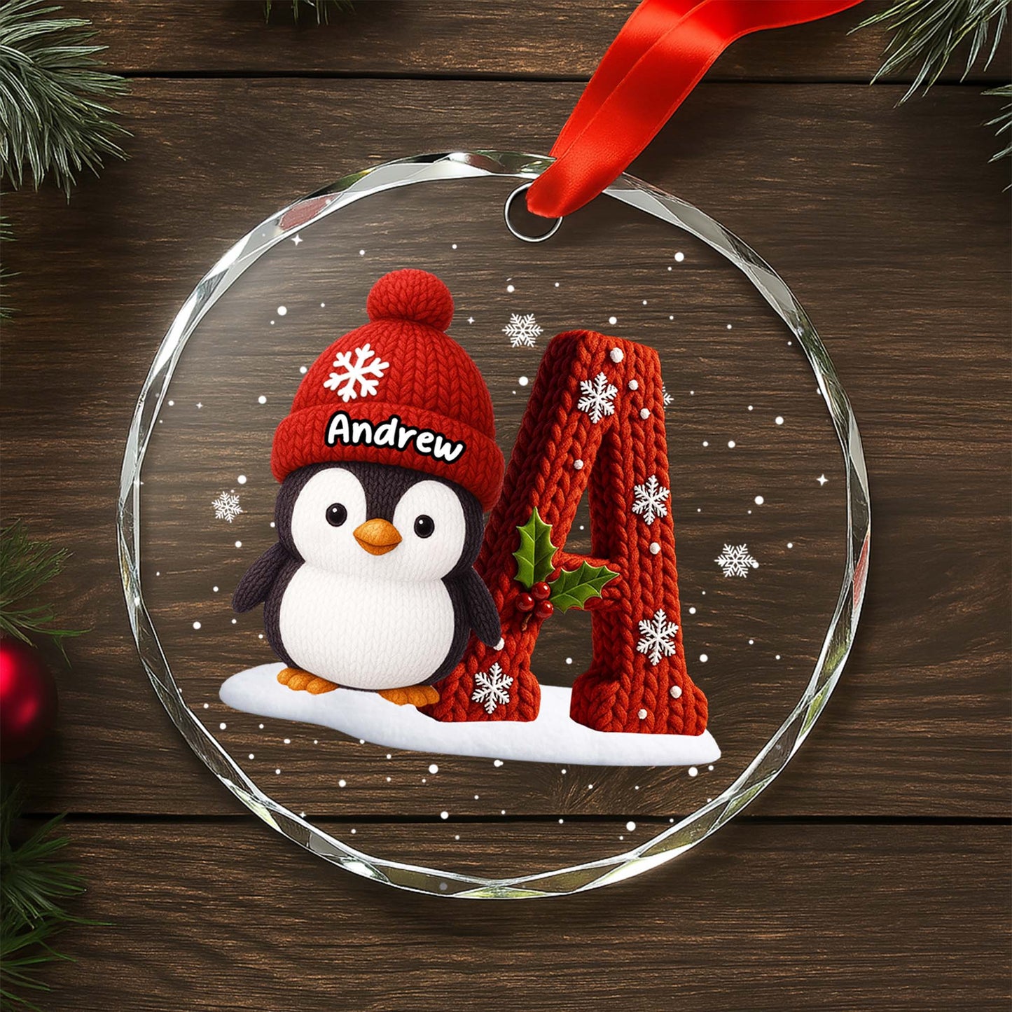 Perfect Holiday Season With Penguin And Holly Design
