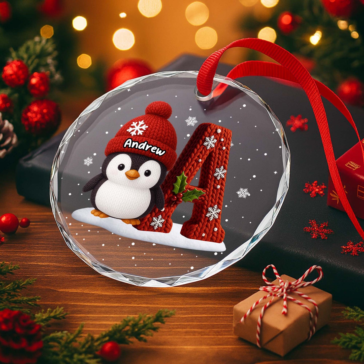 Perfect Holiday Season With Penguin And Holly Design