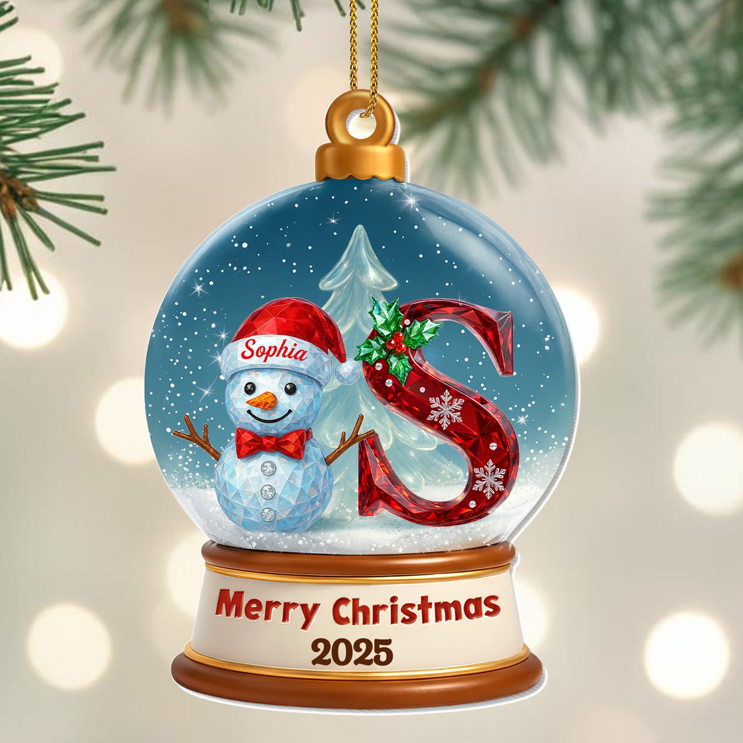 Merry Christmas Snowman and Christmas Tree