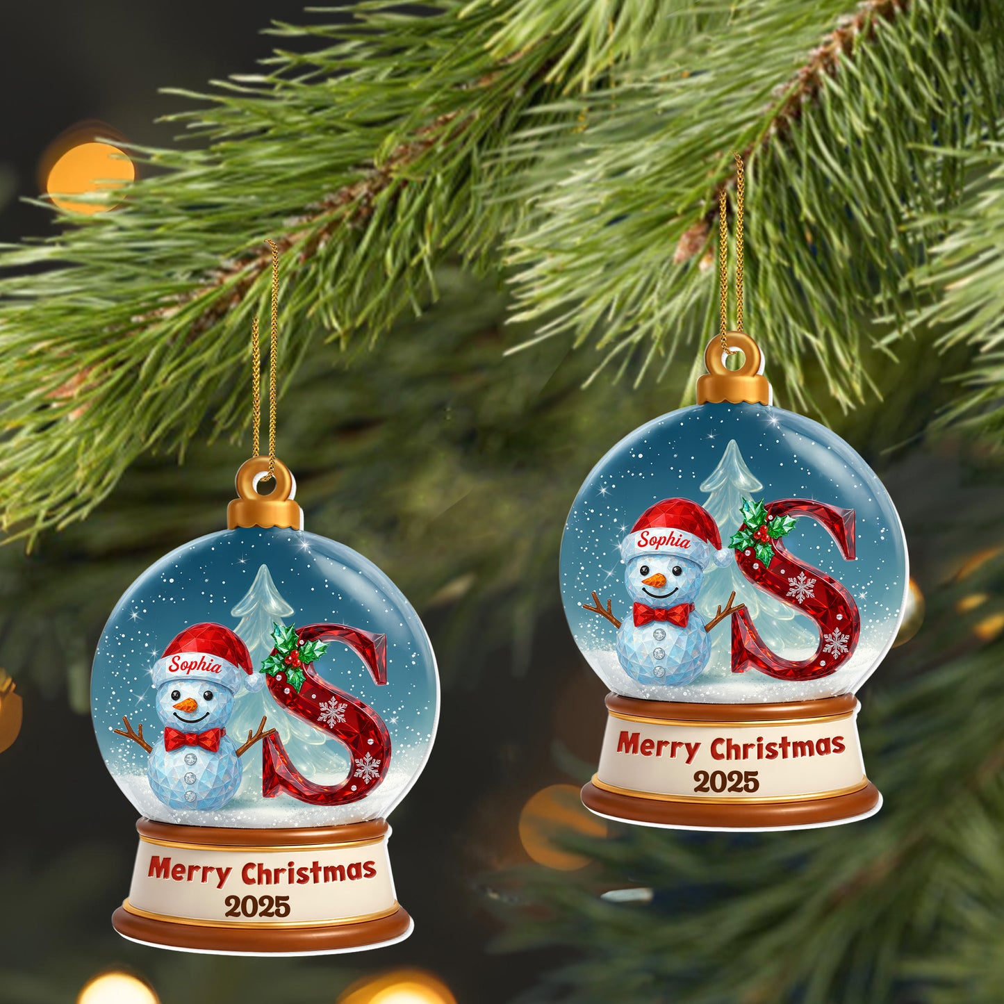 Merry Christmas Snowman and Christmas Tree