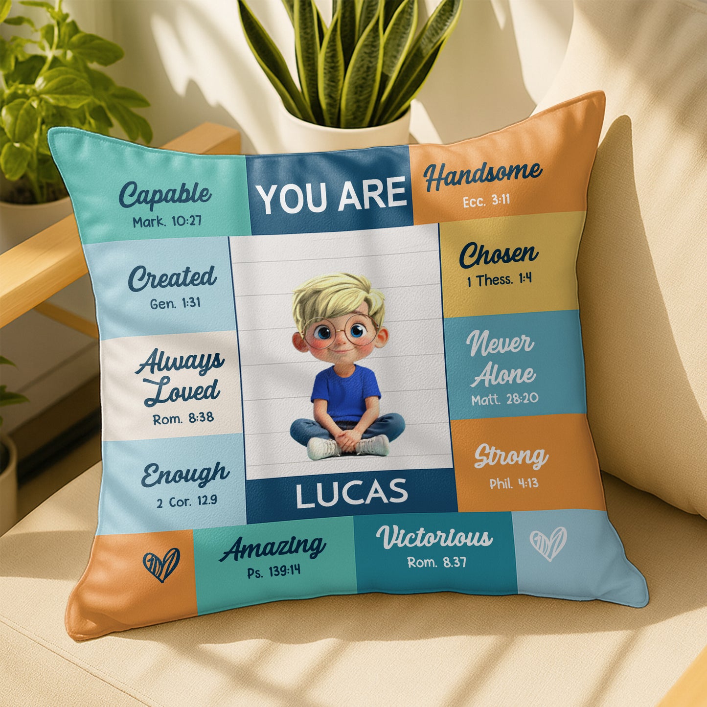 You Are Capable, Amazing, Inspirational Pillow