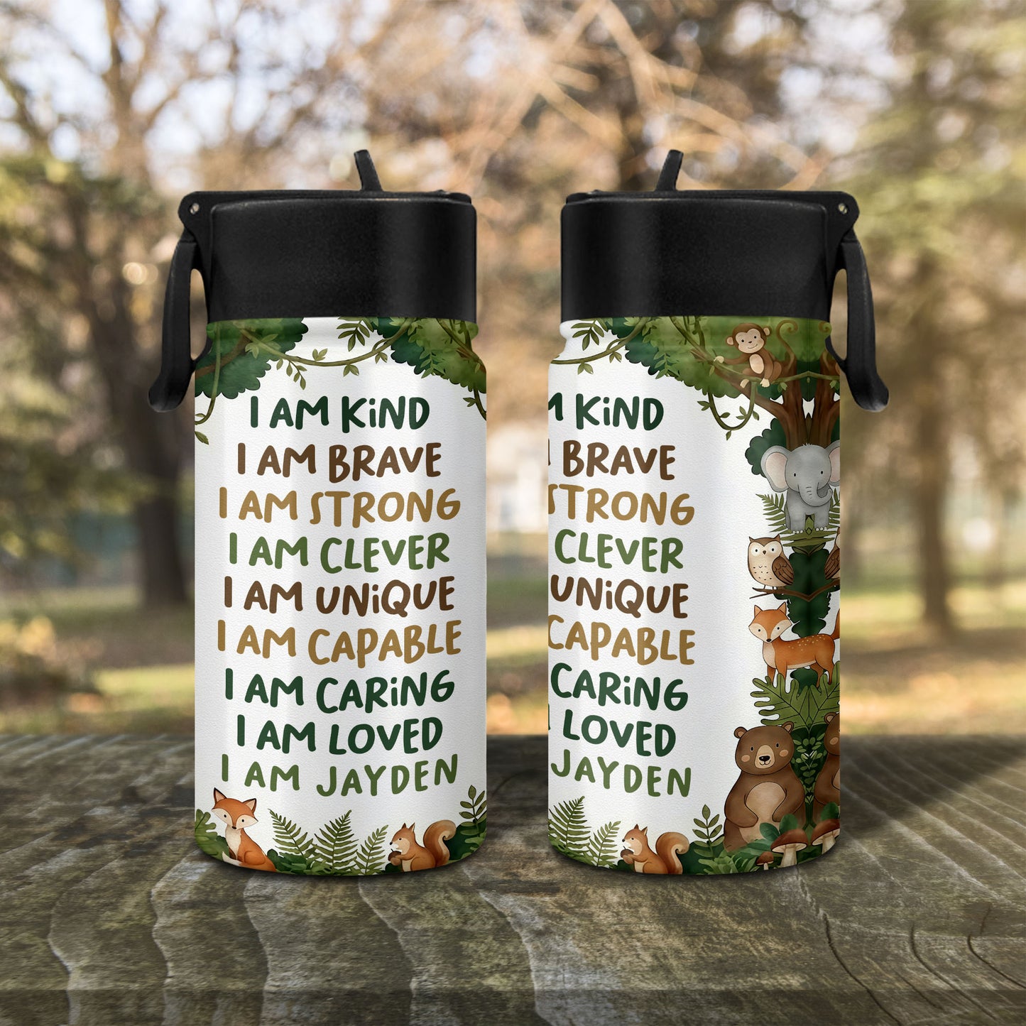 I Am Kind Brave Strong Affirmations With Jungle Animals