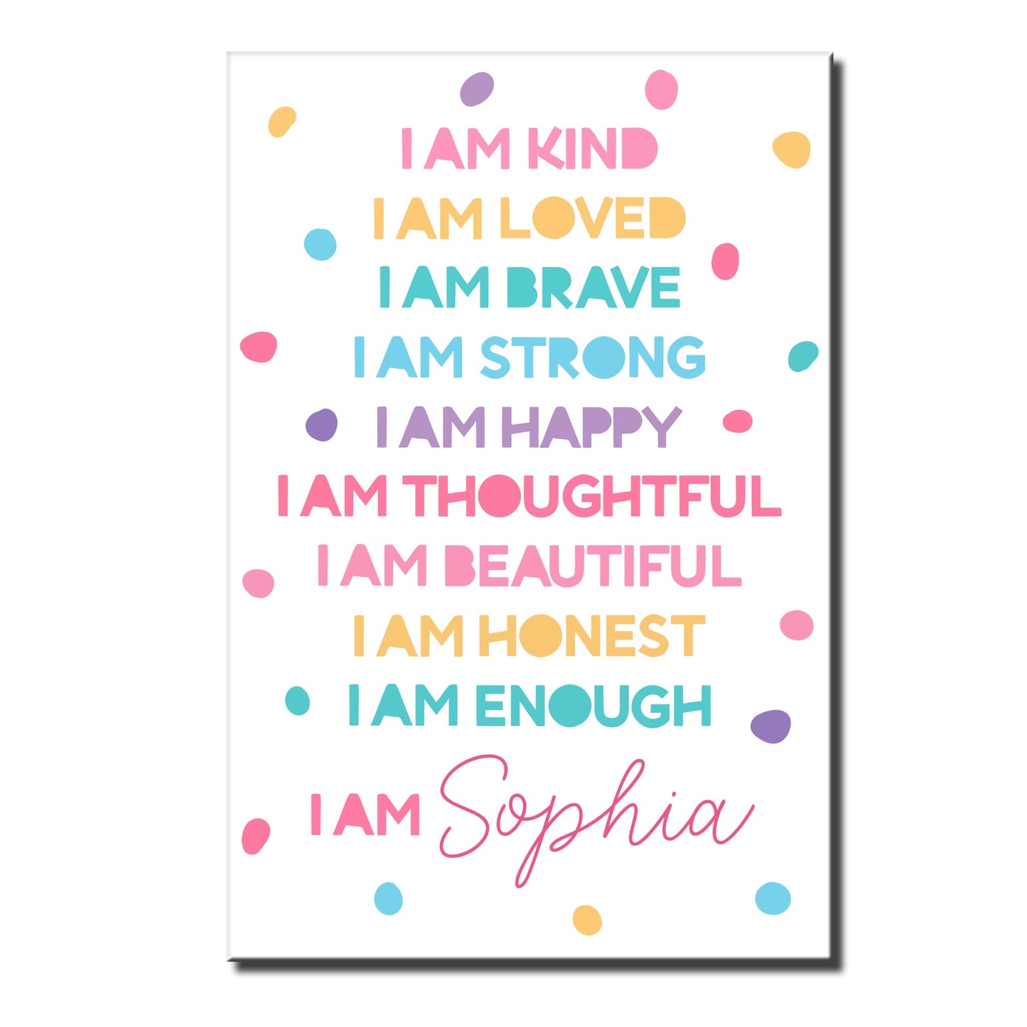 I Am Kind, I Am Loved, I Am Brave, Inspirational Words Poster