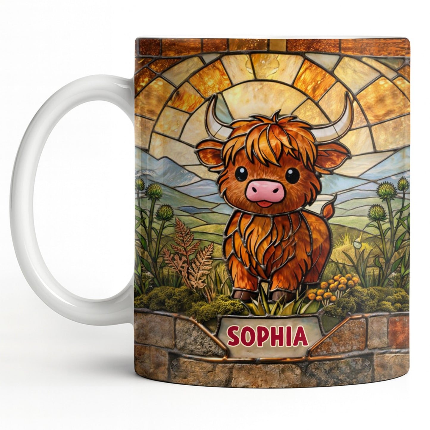 My Cow Stained Glass Landscape