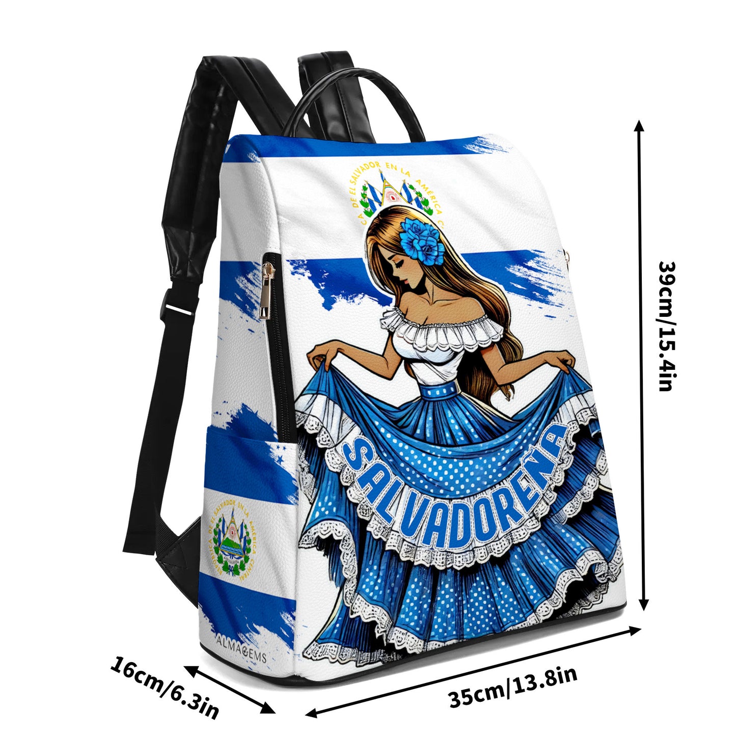 Salvadoreña - Mochila de Cuero Personalizada - LA001_BP