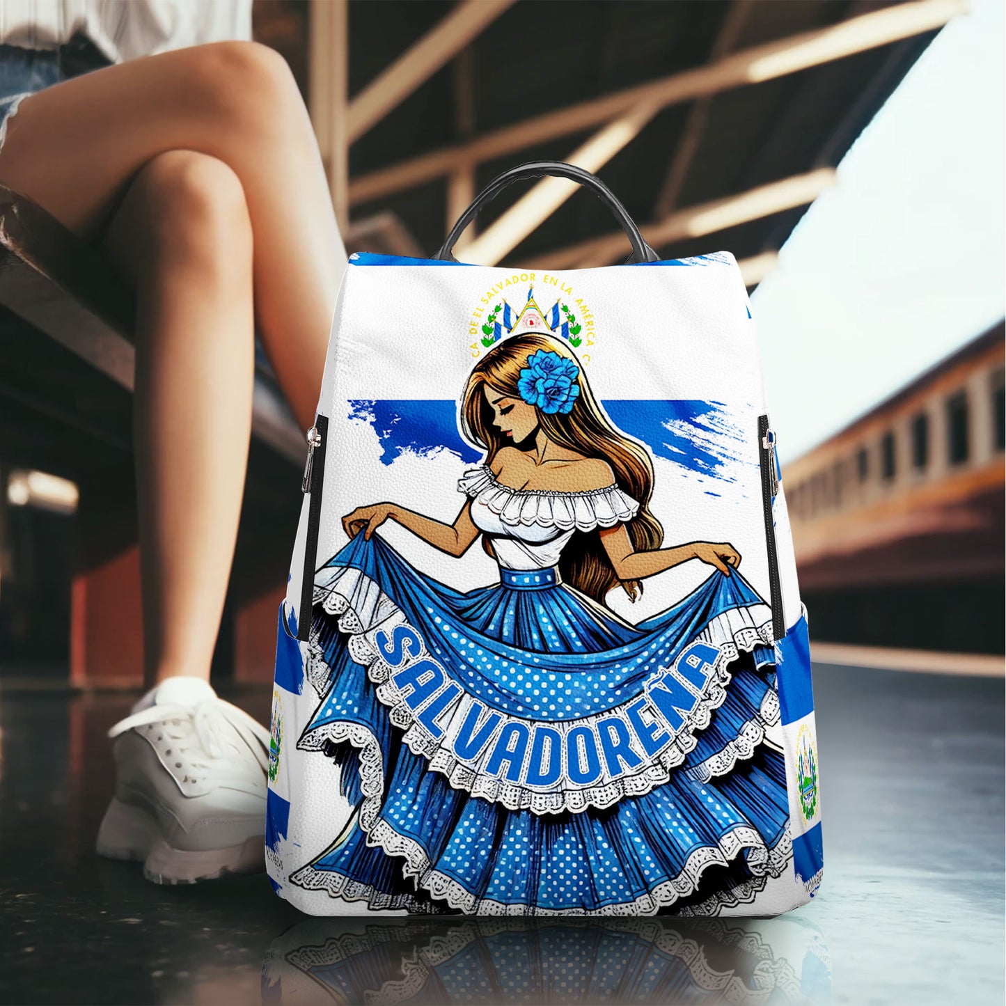 Salvadoreña - Mochila de Cuero Personalizada - LA001_BP
