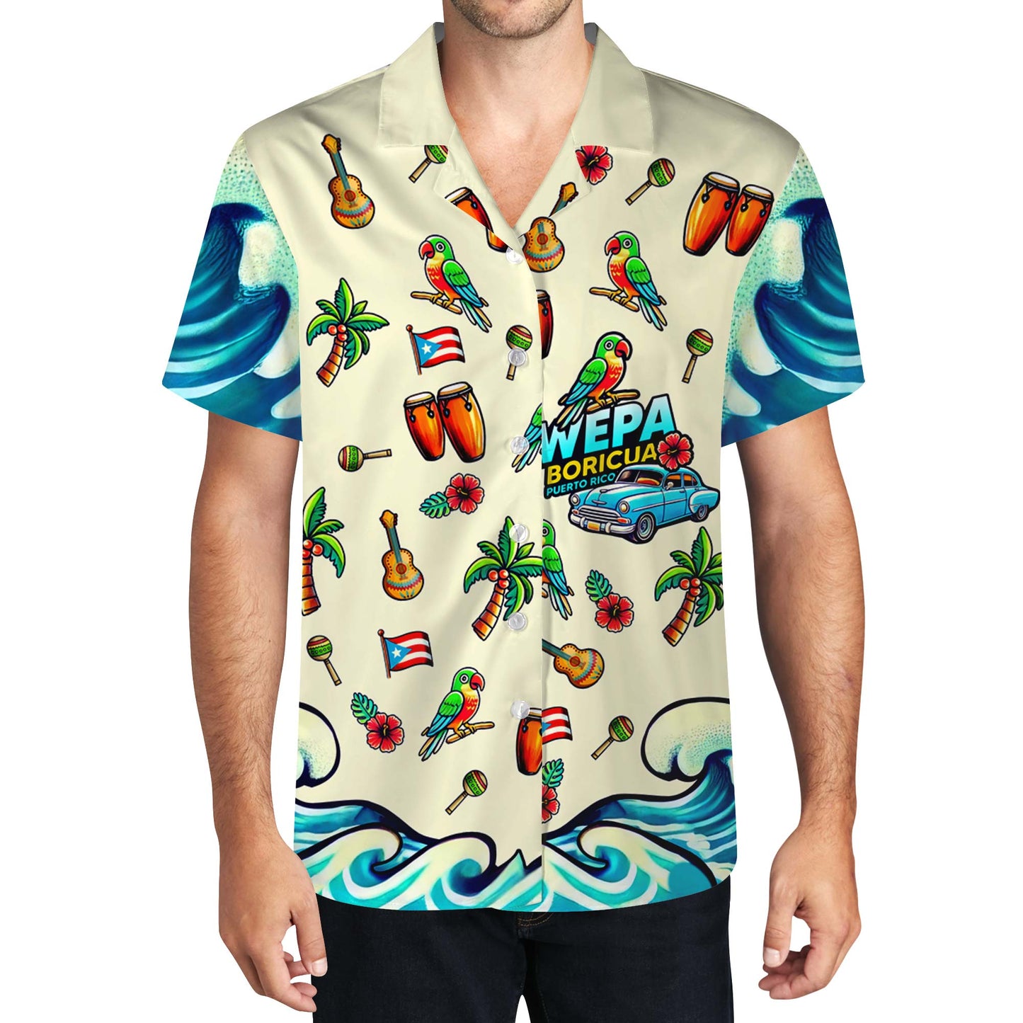 Wepa, Boricua - Personalized Custom Unisex Hawaiian Shirt - LA001_HW