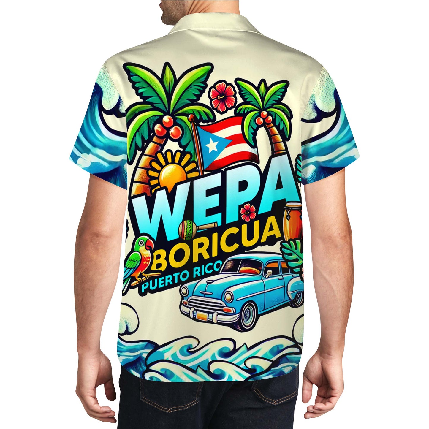 Wepa, Boricua - Personalized Custom Unisex Hawaiian Shirt - LA001_HW