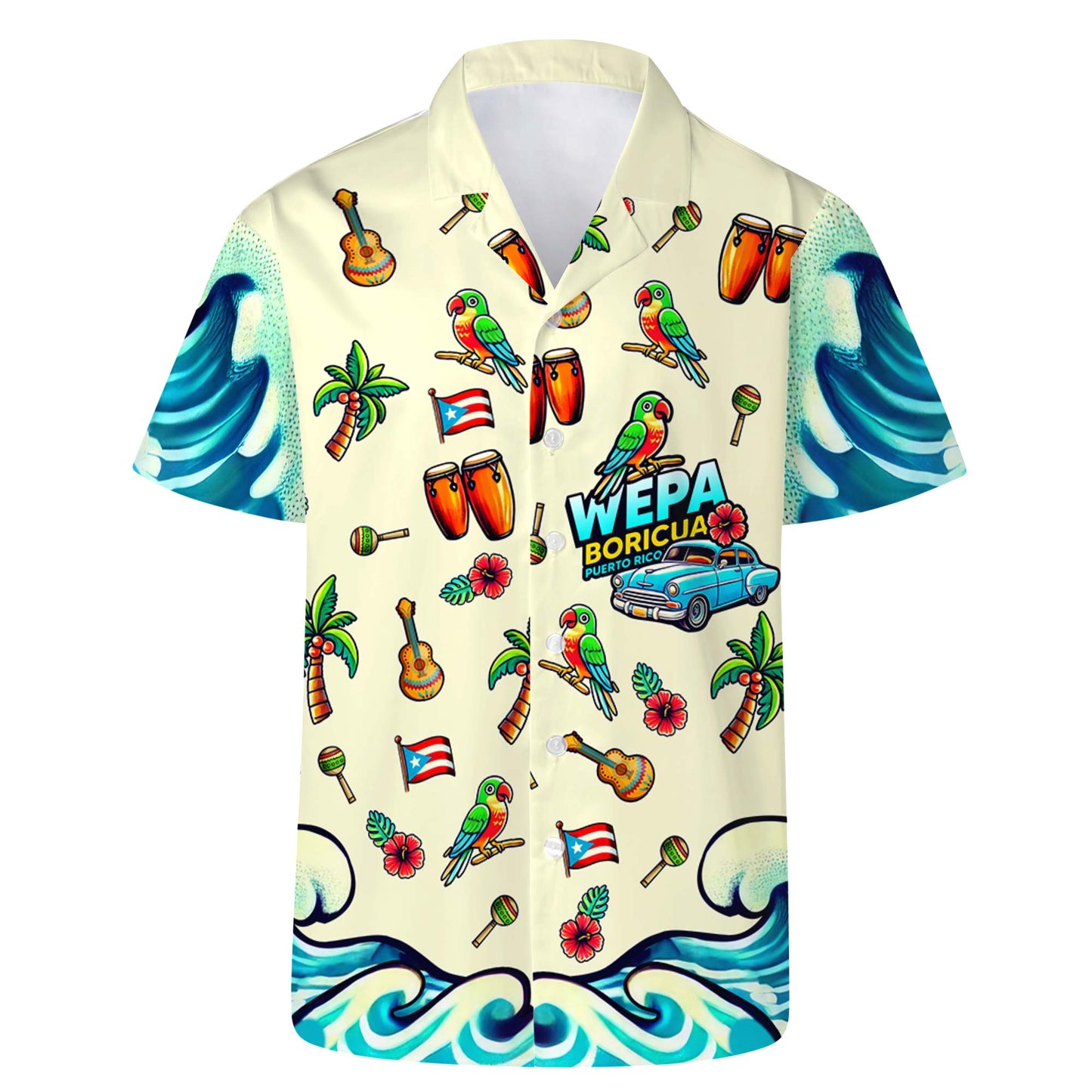 Wepa, Boricua - Personalized Custom Unisex Hawaiian Shirt - LA001_HW