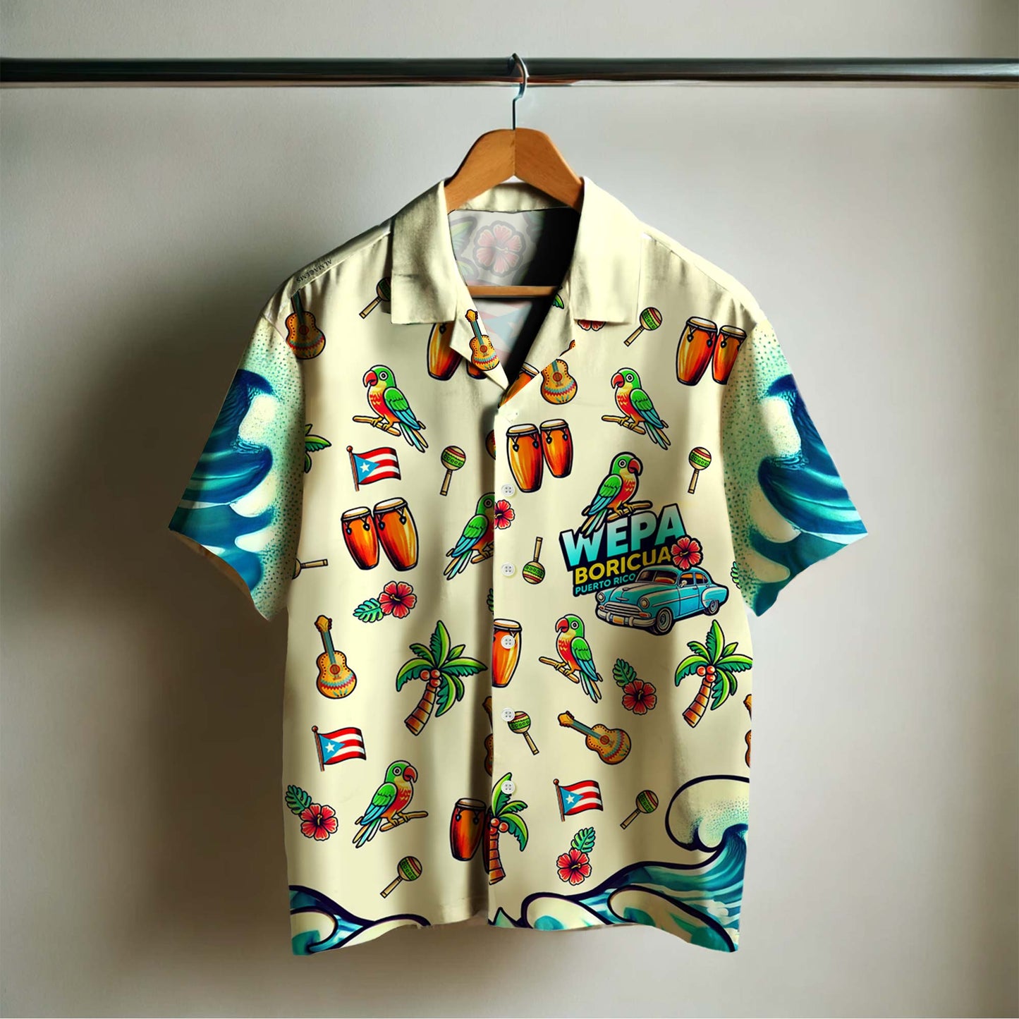 Wepa, Boricua - Personalized Custom Unisex Hawaiian Shirt - LA001_HW