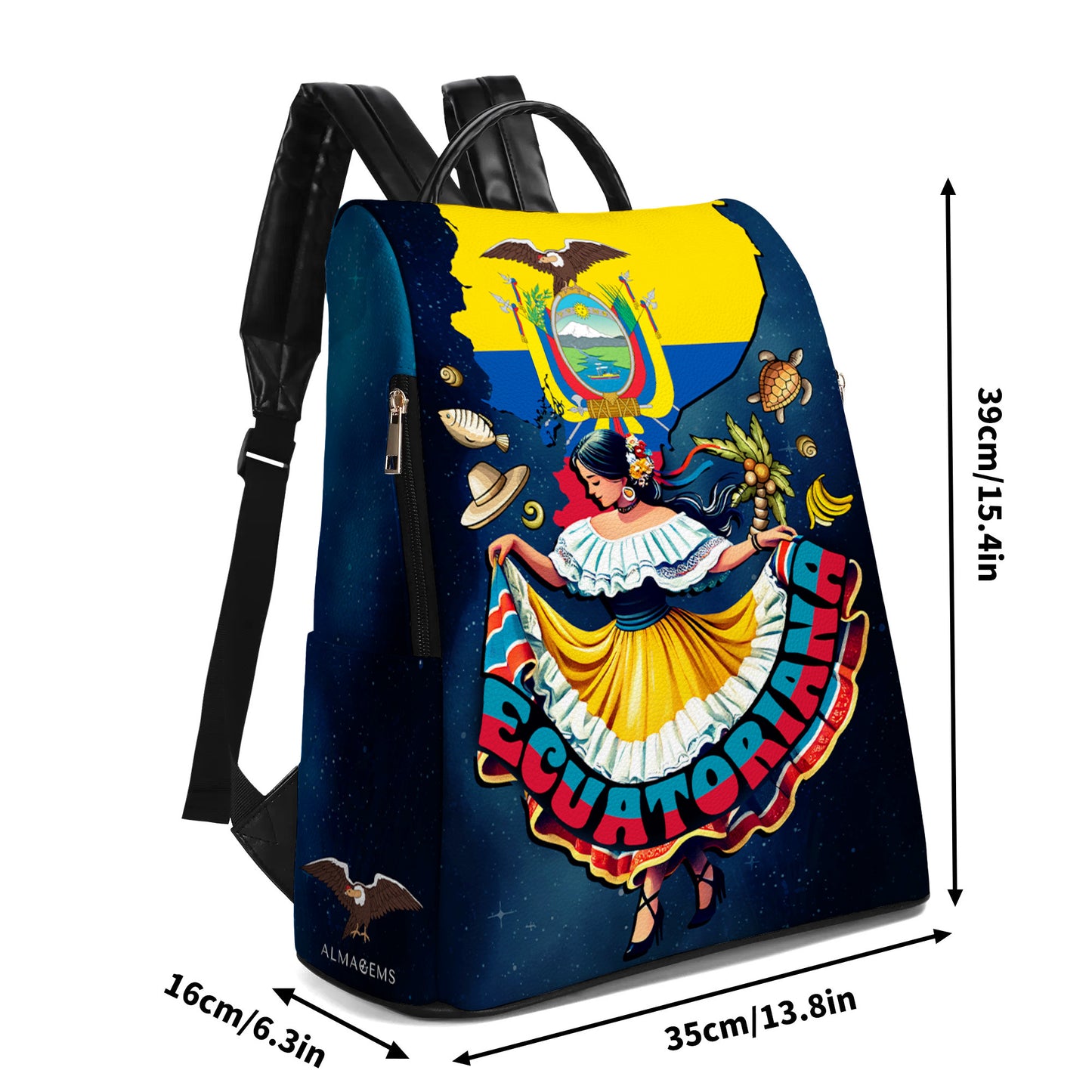 Ecuatoriana - Sac à dos en cuir personnalisé - LA003_BP